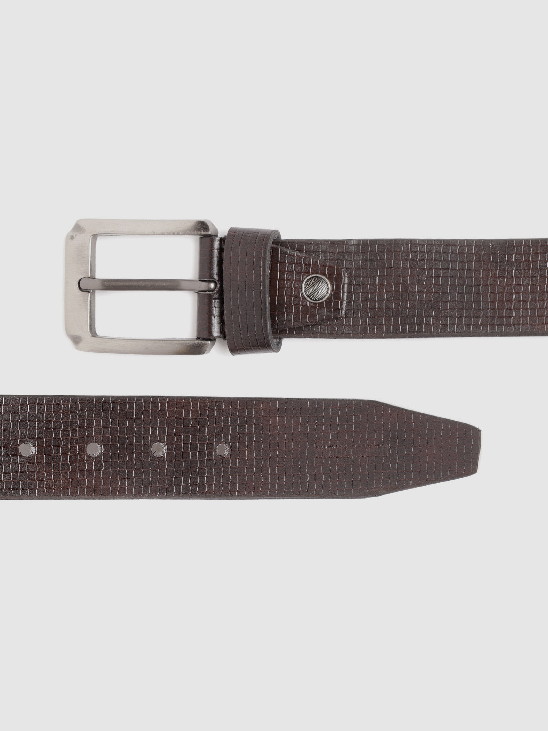 HIGHLANDER Men Coffee Brown Textured Belt