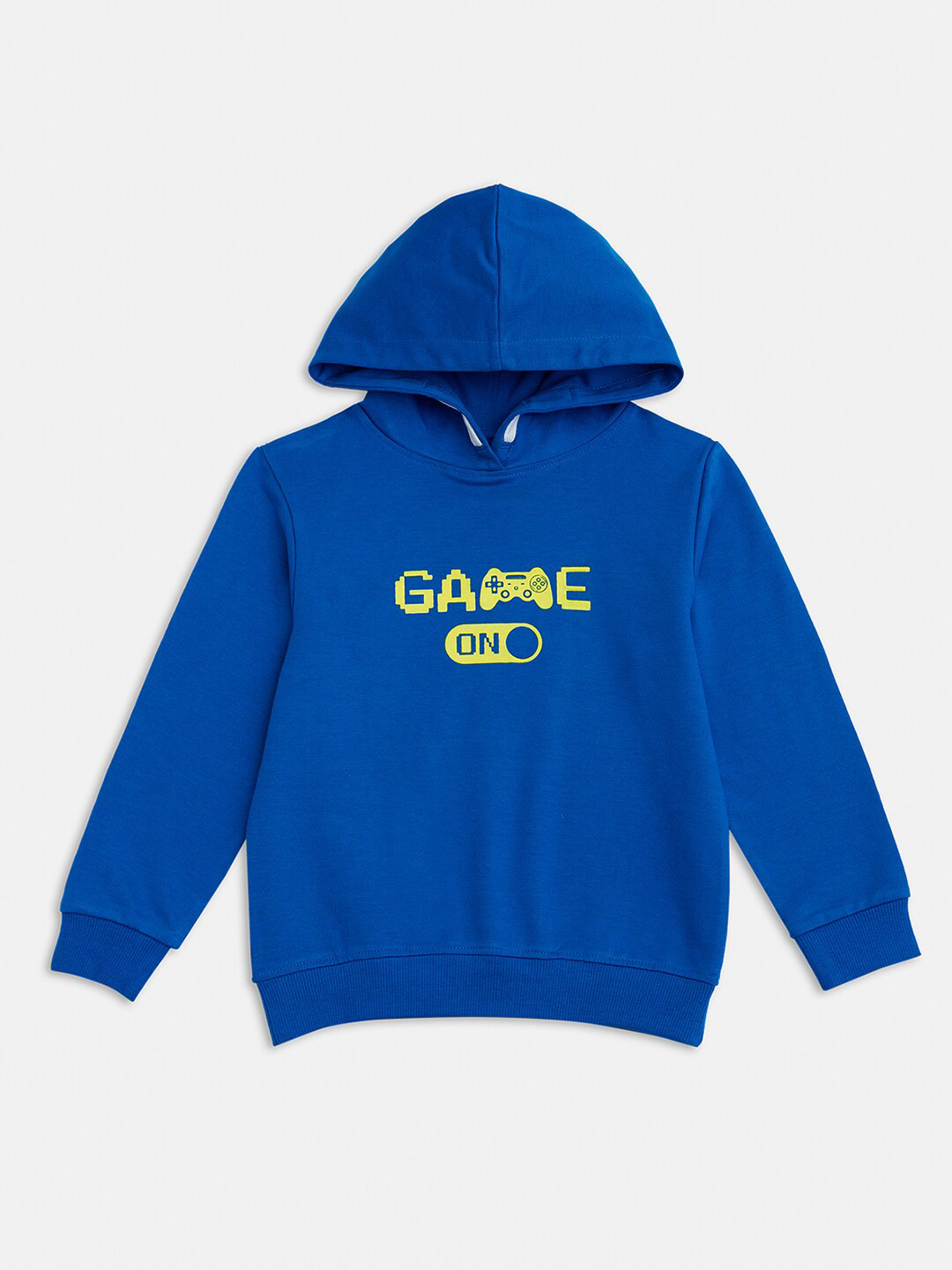 R&B Boys Blue Printed Hooded Sweatshirt