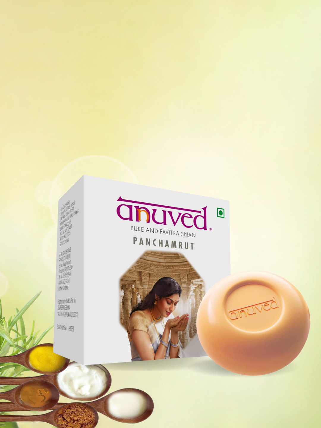 Anuved Panchamrut Herbal Soap with Rishikesh Gangajal - 125 ml