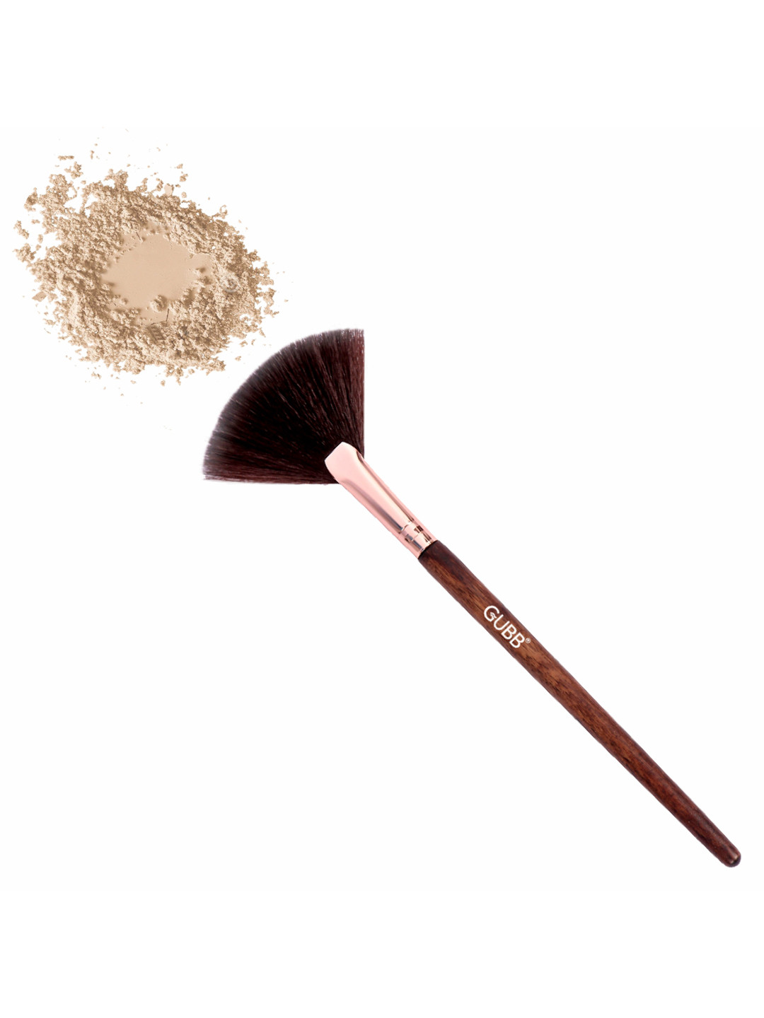 GUBB Highlighter Makeup Fan Brush - Brown