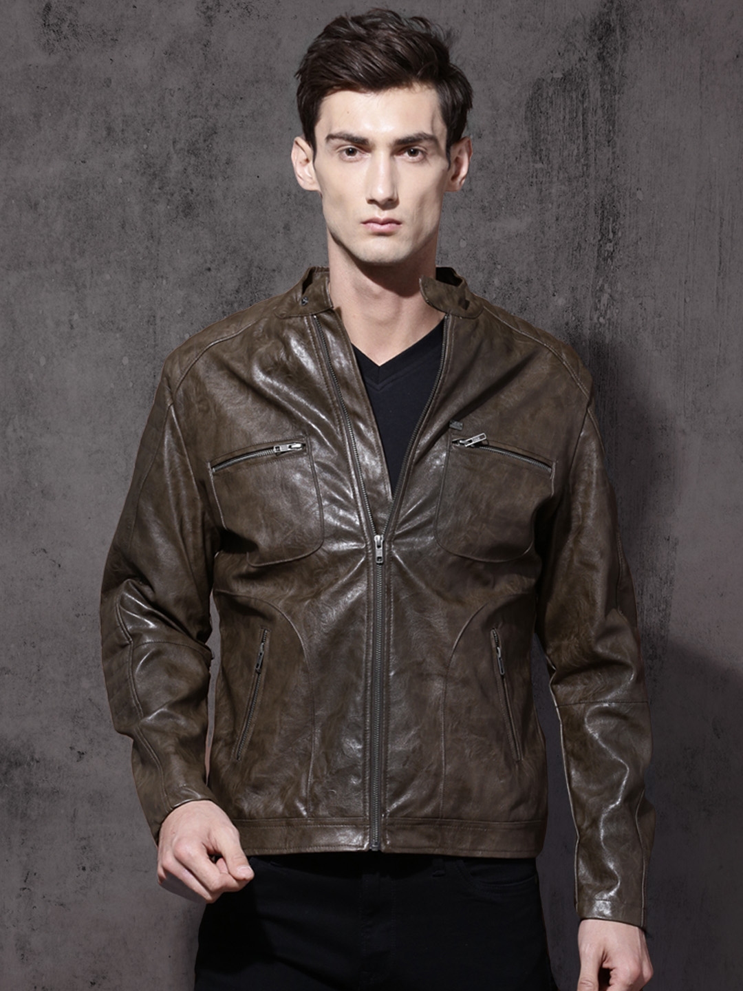 Biker hot sale jacket myntra