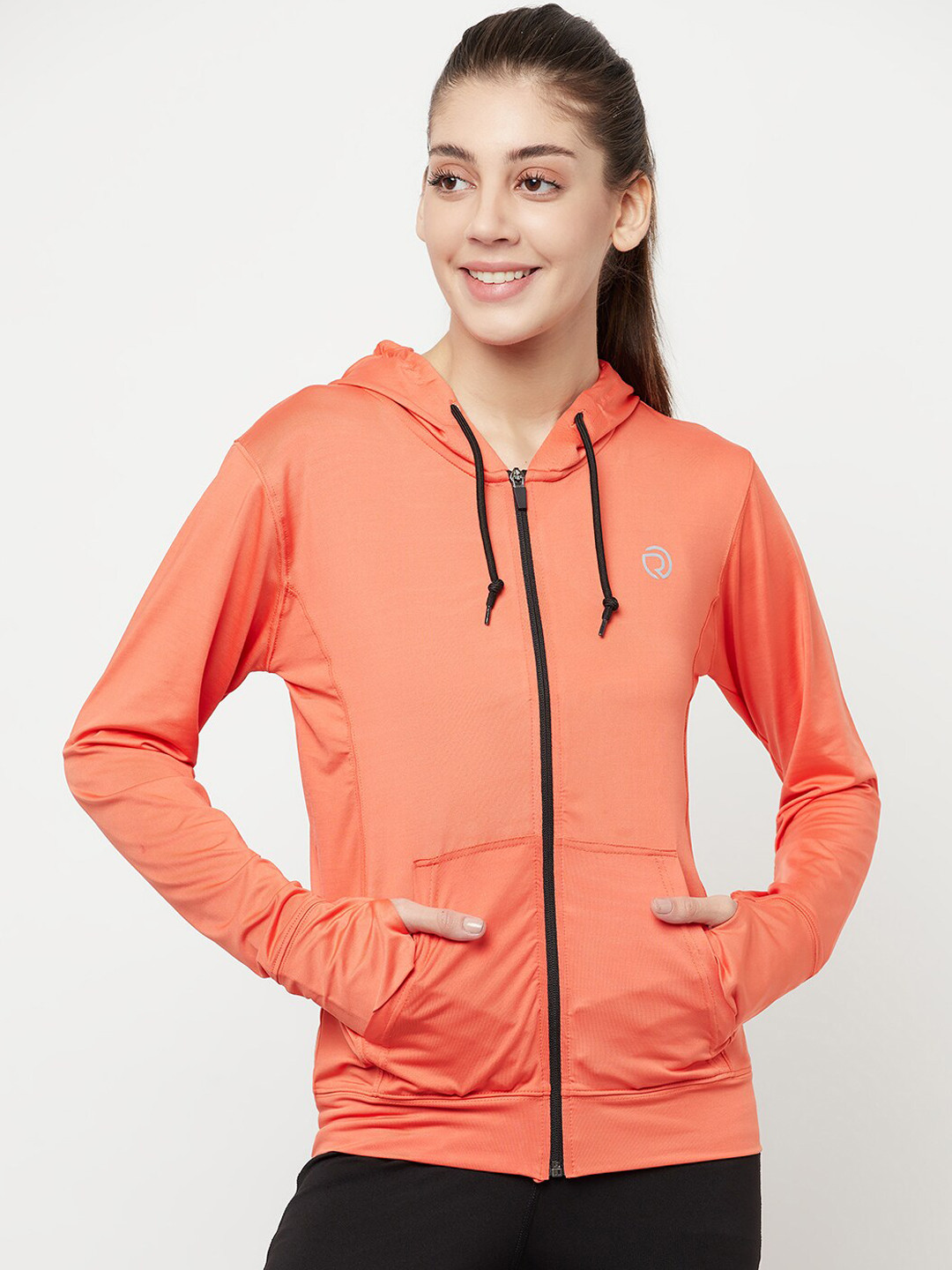 Truerevo Women Black coral reef Training or Gym Sporty Jacket