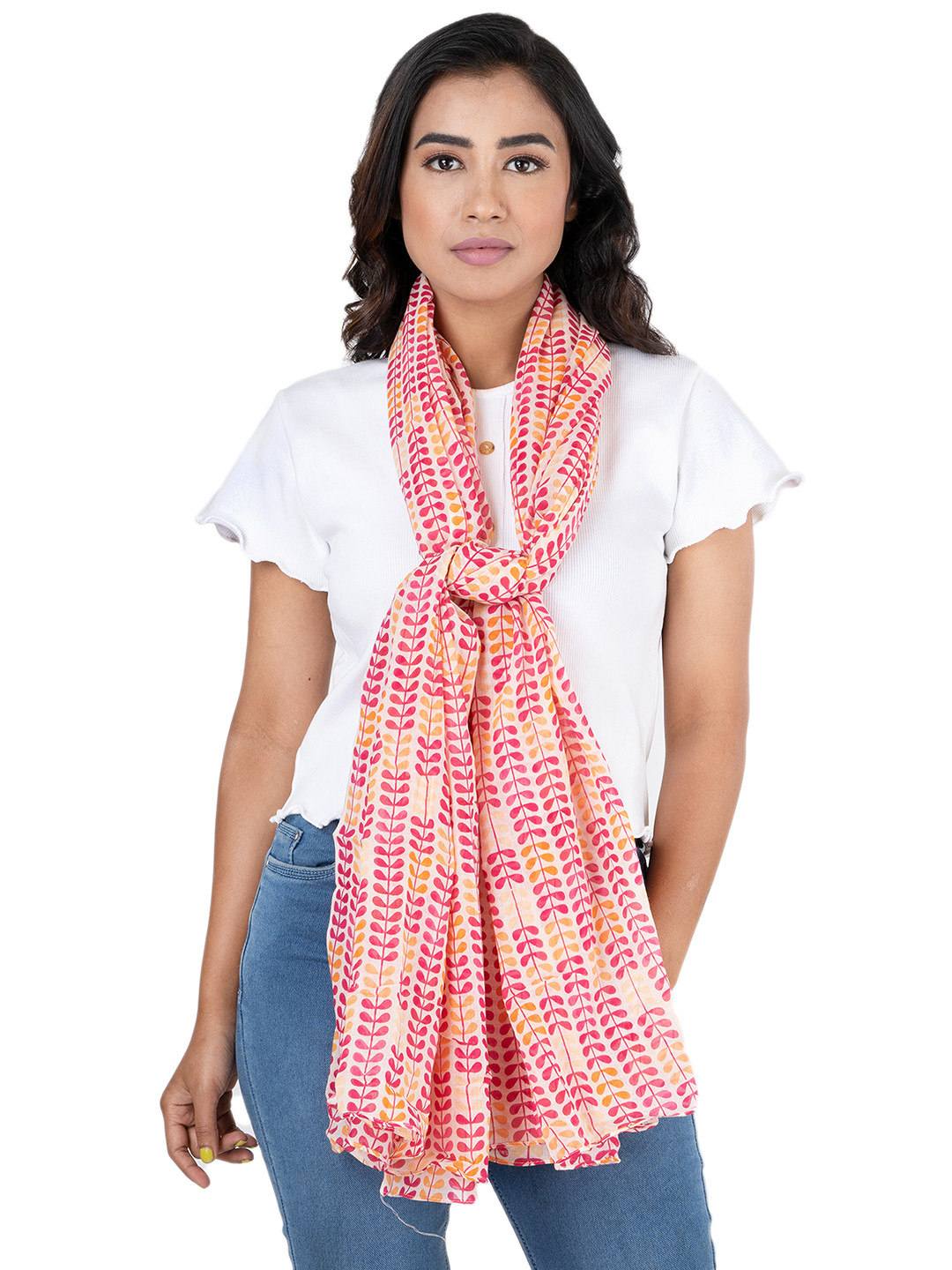 AQVA Women Fuchsia & White Printed Scarf