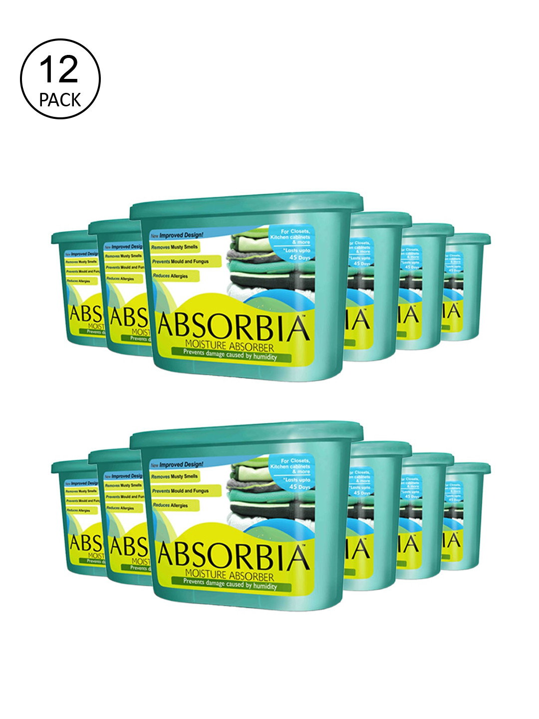 Absorbia Pack of 12 Moisture Absorber Dehumidifer Boxes- 600ml