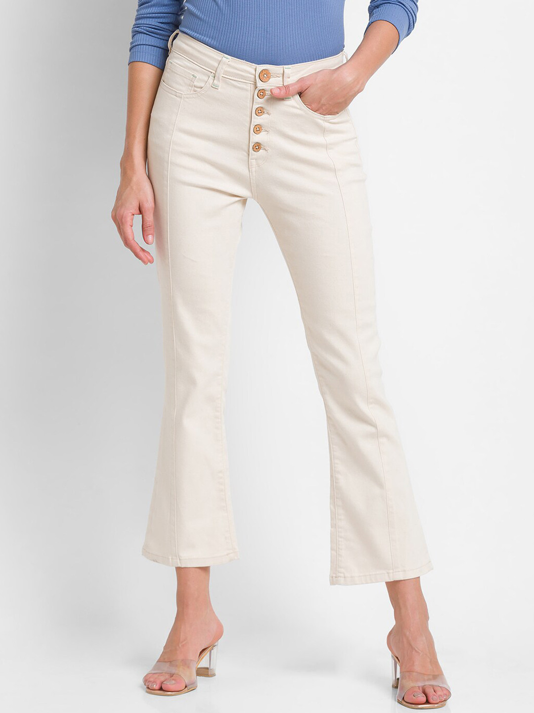 SPYKAR Women Grey Elissa Flared High-Rise Jeans