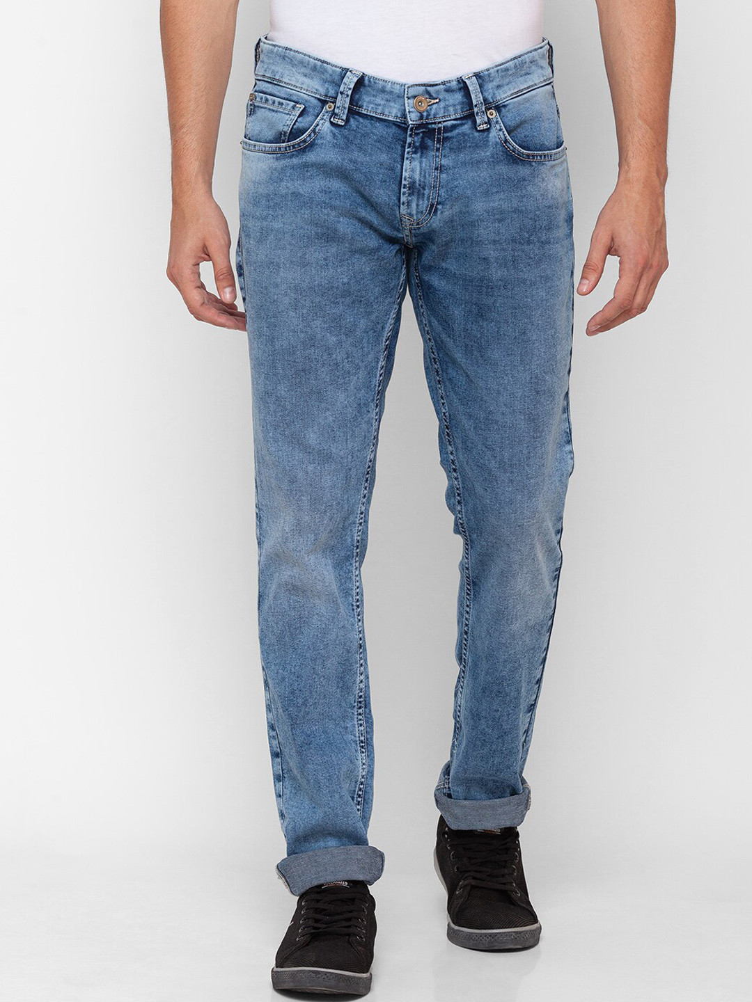 SPYKAR Men Blue Slim Fit Low-Rise Heavy Fade Jeans