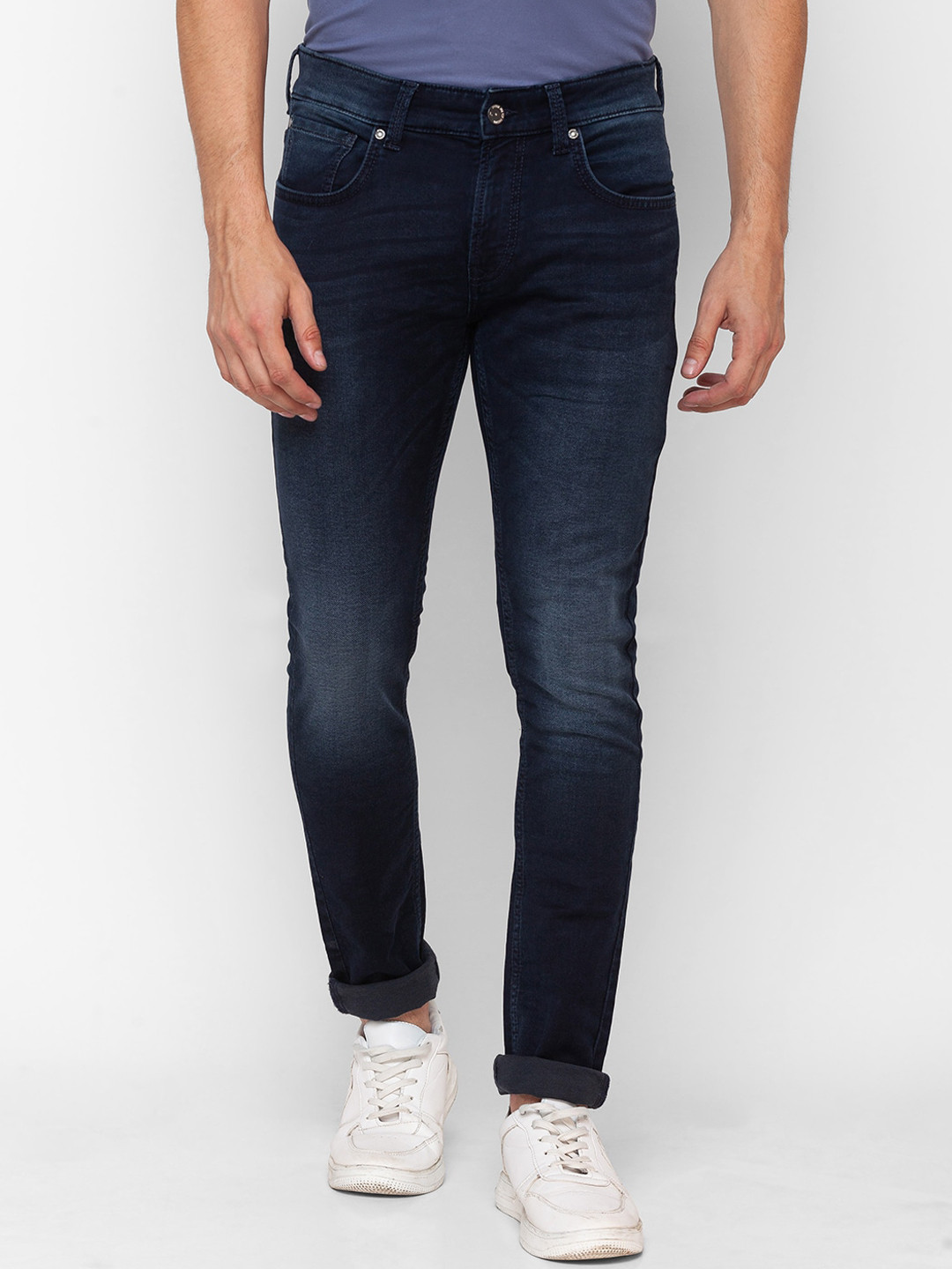 SPYKAR Men Blue Skinny Fit Low-Rise Heavy Fade Jeans
