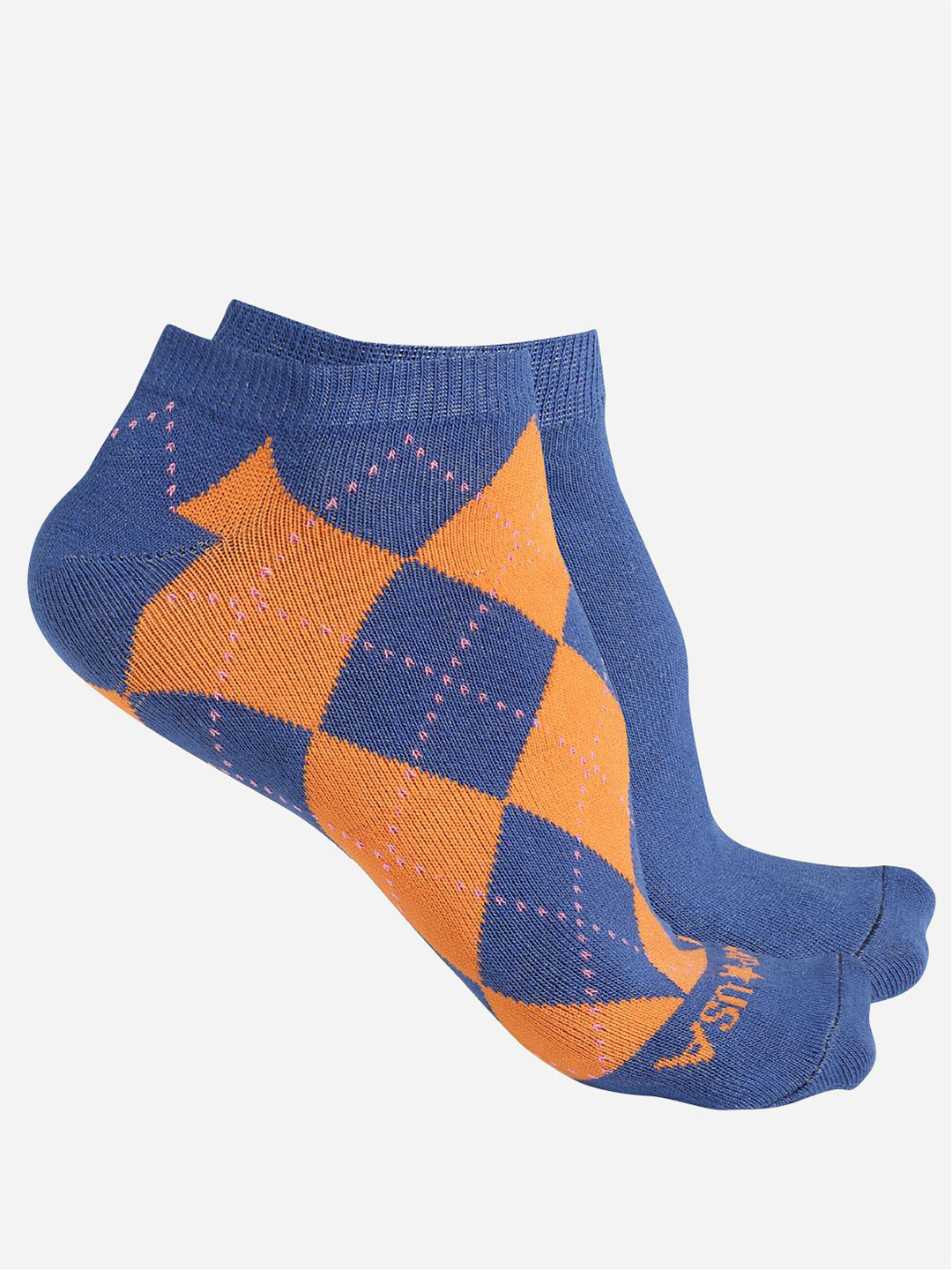JUMP USA Women Pack of 2 Checked Ankle Length Socks