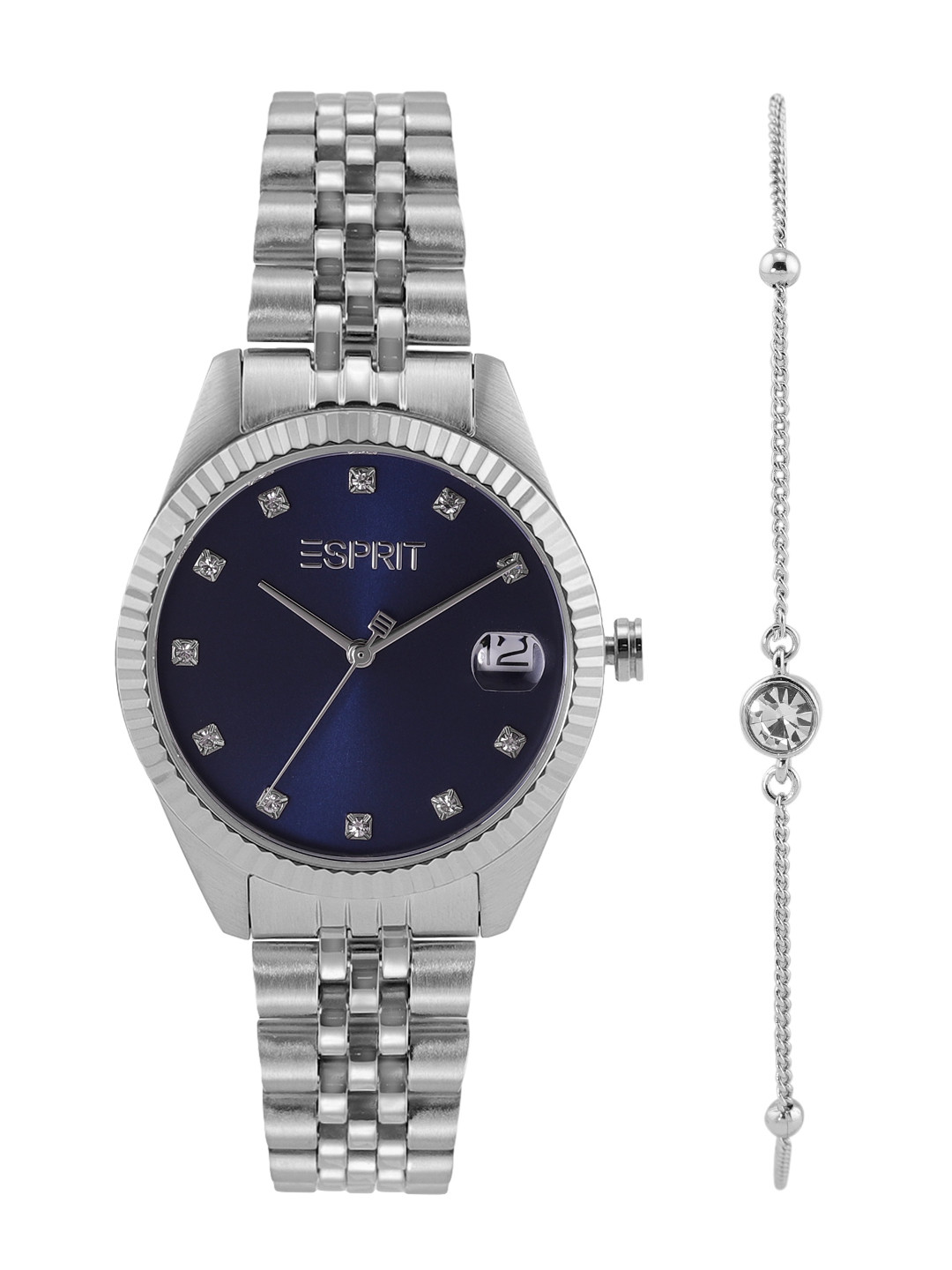 ESPRIT Women Navy Blue Madison Analogue Watch ES1L379M0015 & Bracelet