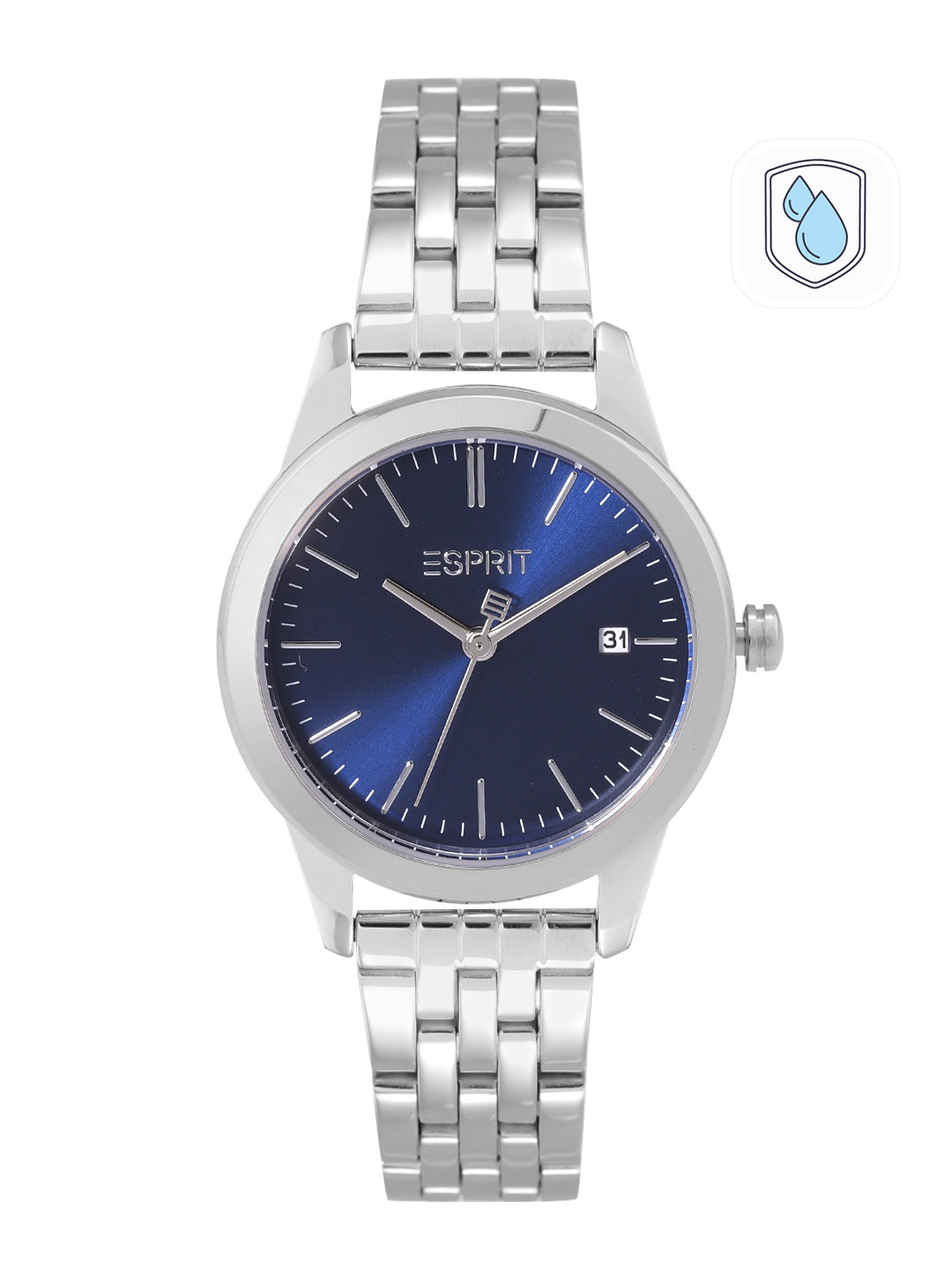 ESPRIT Women Blue Dial & Silver Toned Bracelet Style Wind Analogue Watch ES1L239M2025