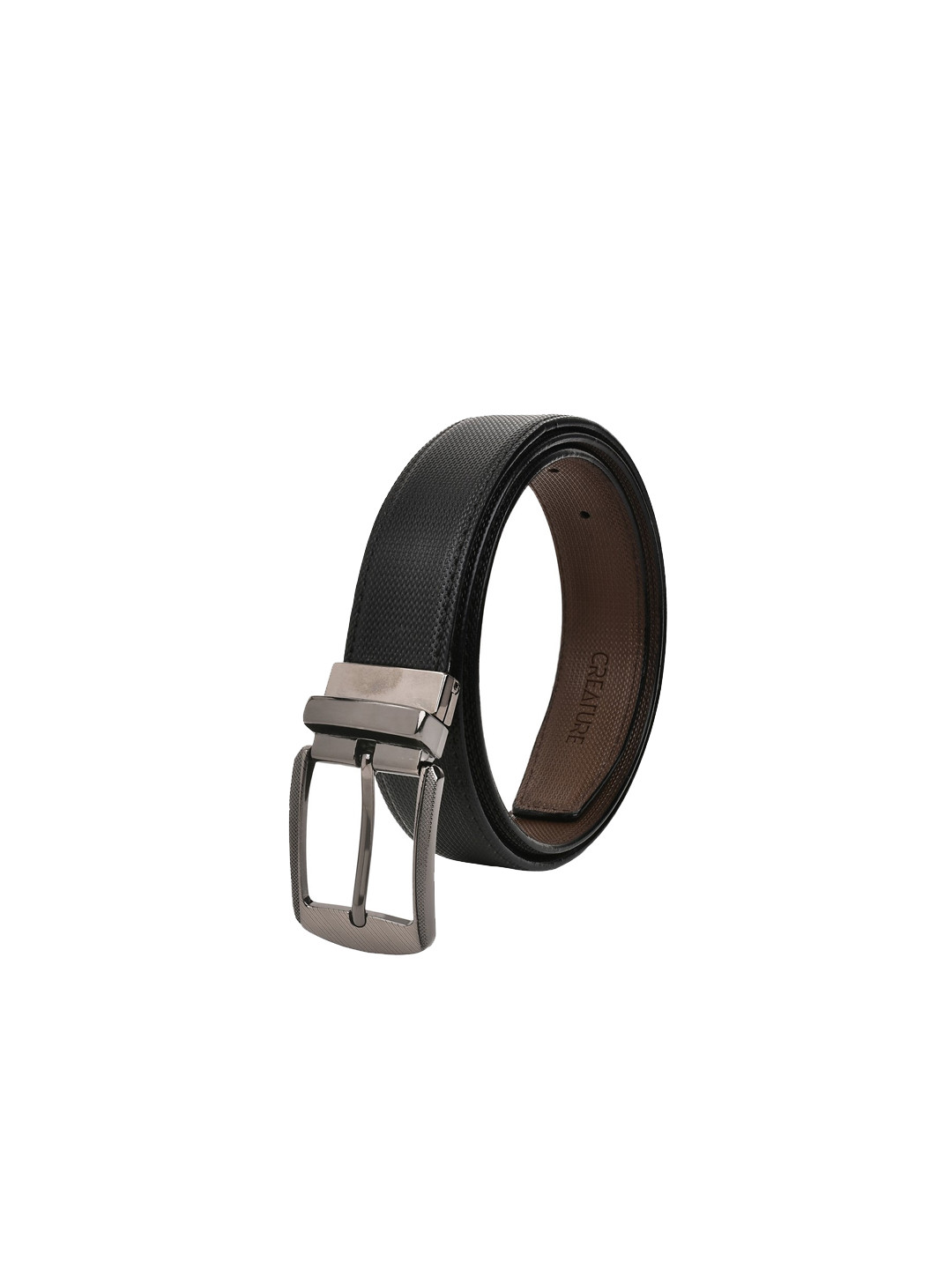 Creature Men Black & Brown PU Reversible Belt