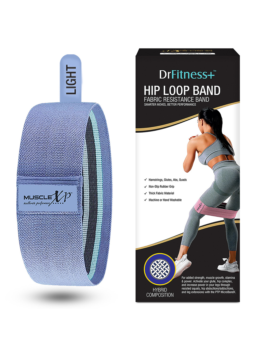 MUSCLEXP Blue Fabric Resistance Band