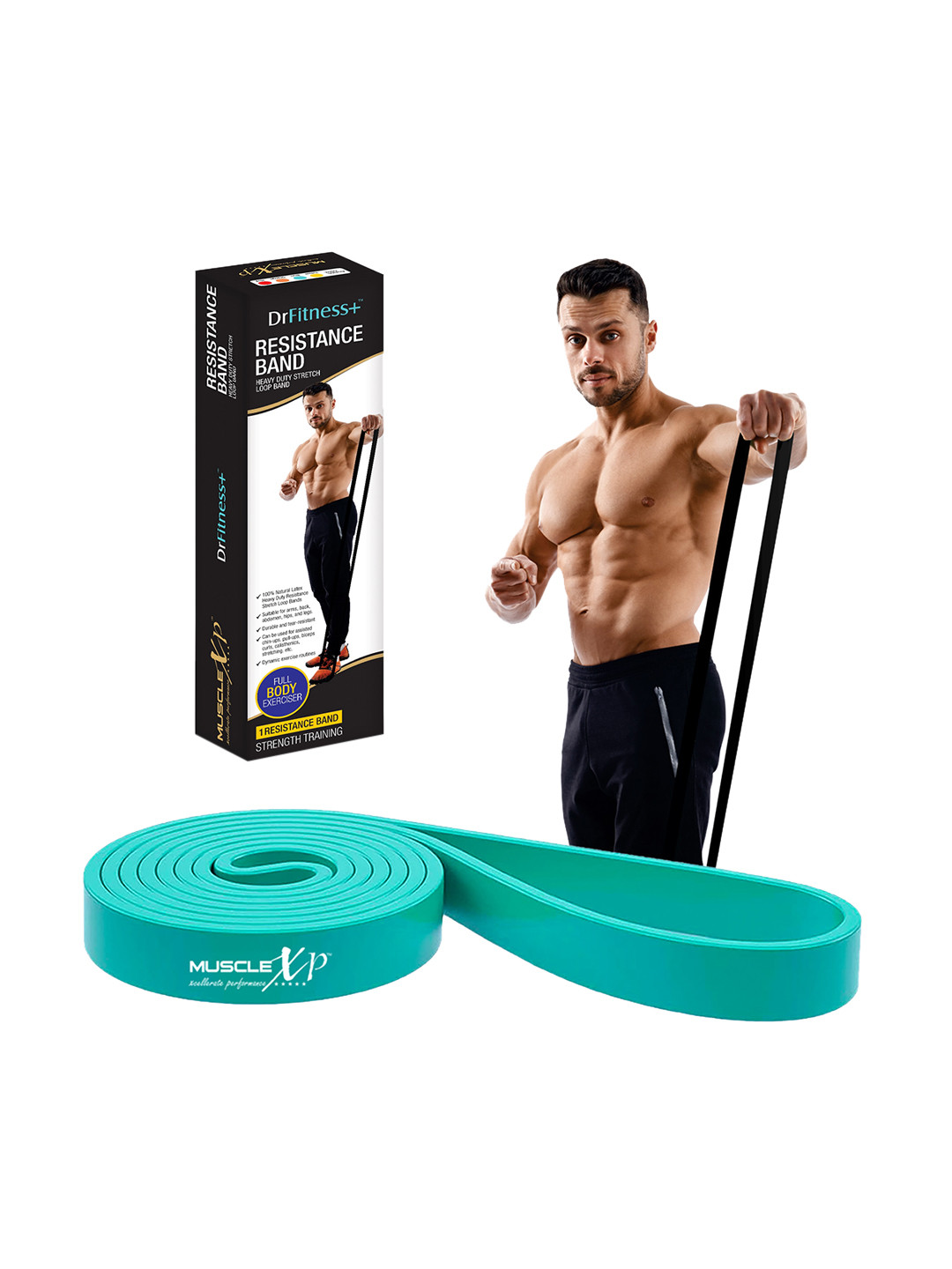 MUSCLEXP Blue Resistance Loop Band