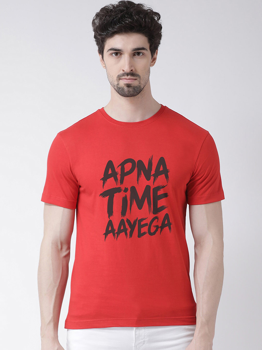 Friskers Men Red & amaranth Printed T-shirt