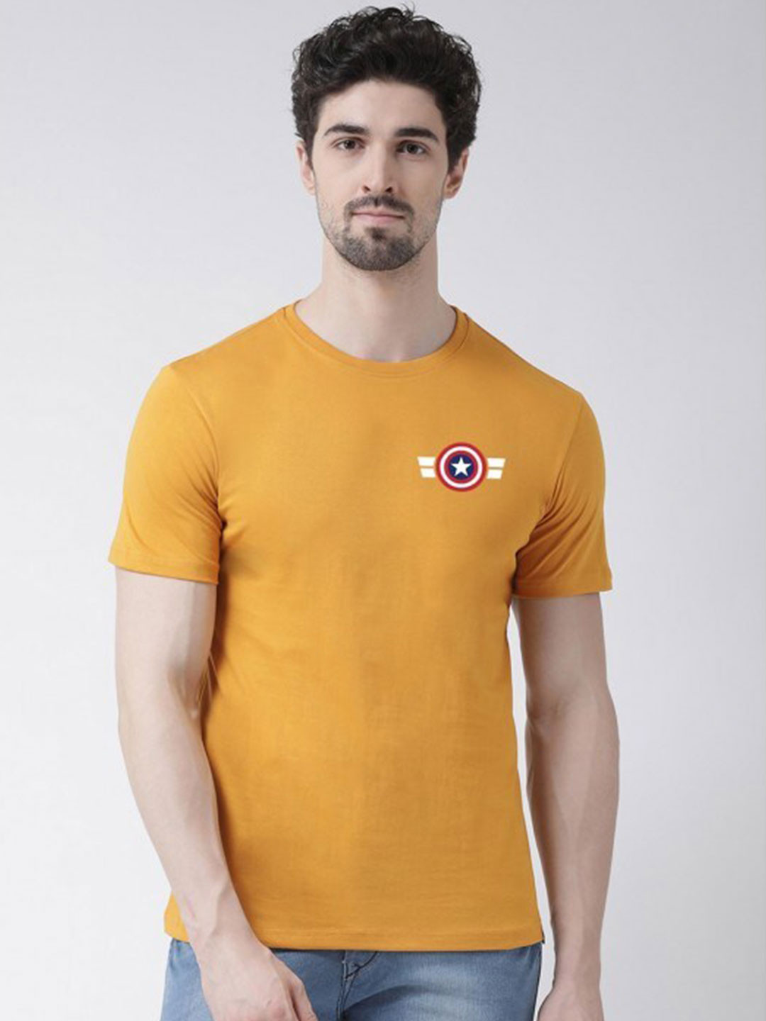 Friskers Men Gold-Toned Applique T-shirt