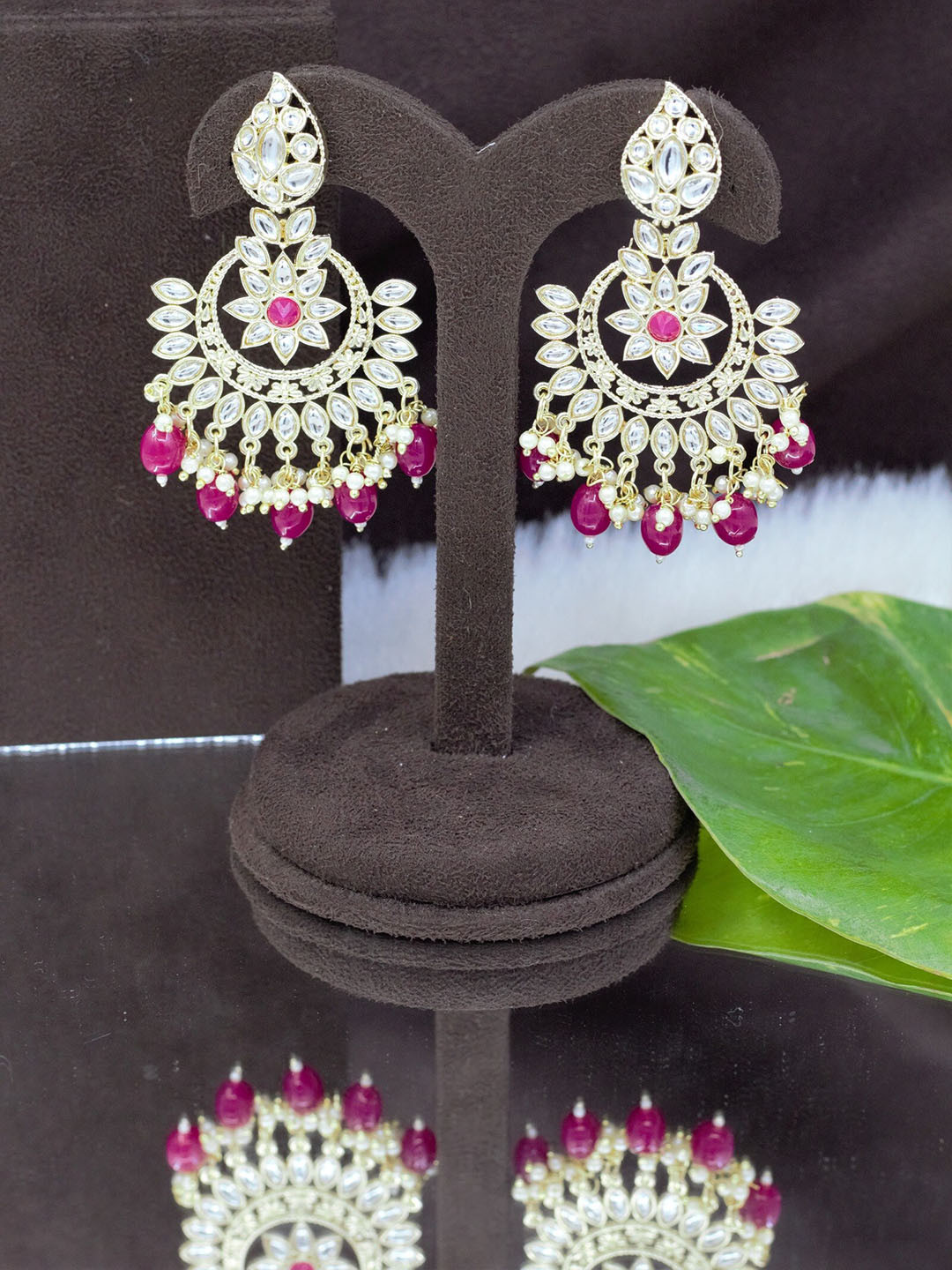SAIYONI Red Contemporary Drop Earrings