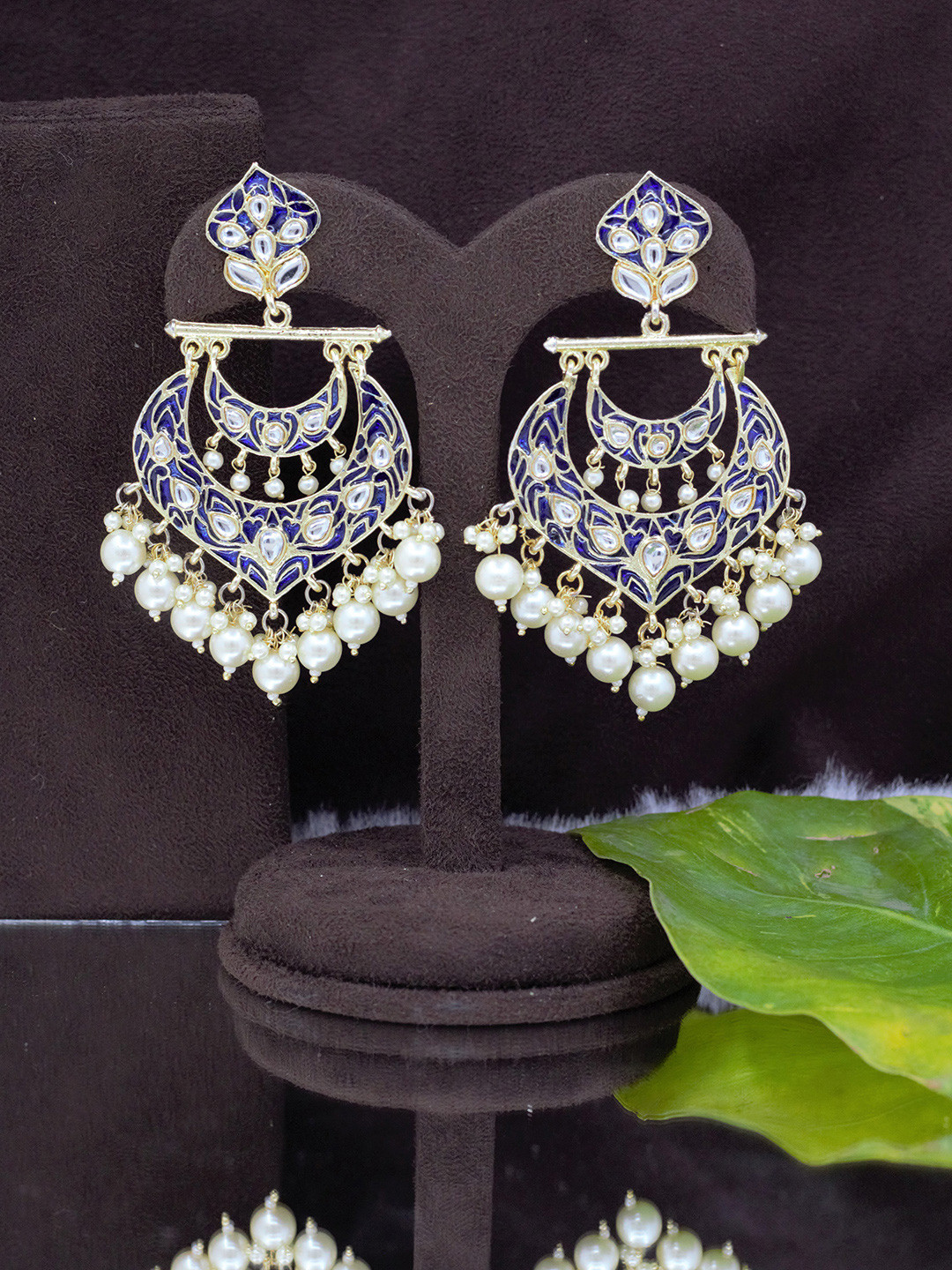 SAIYONI Blue Contemporary Drop Earrings