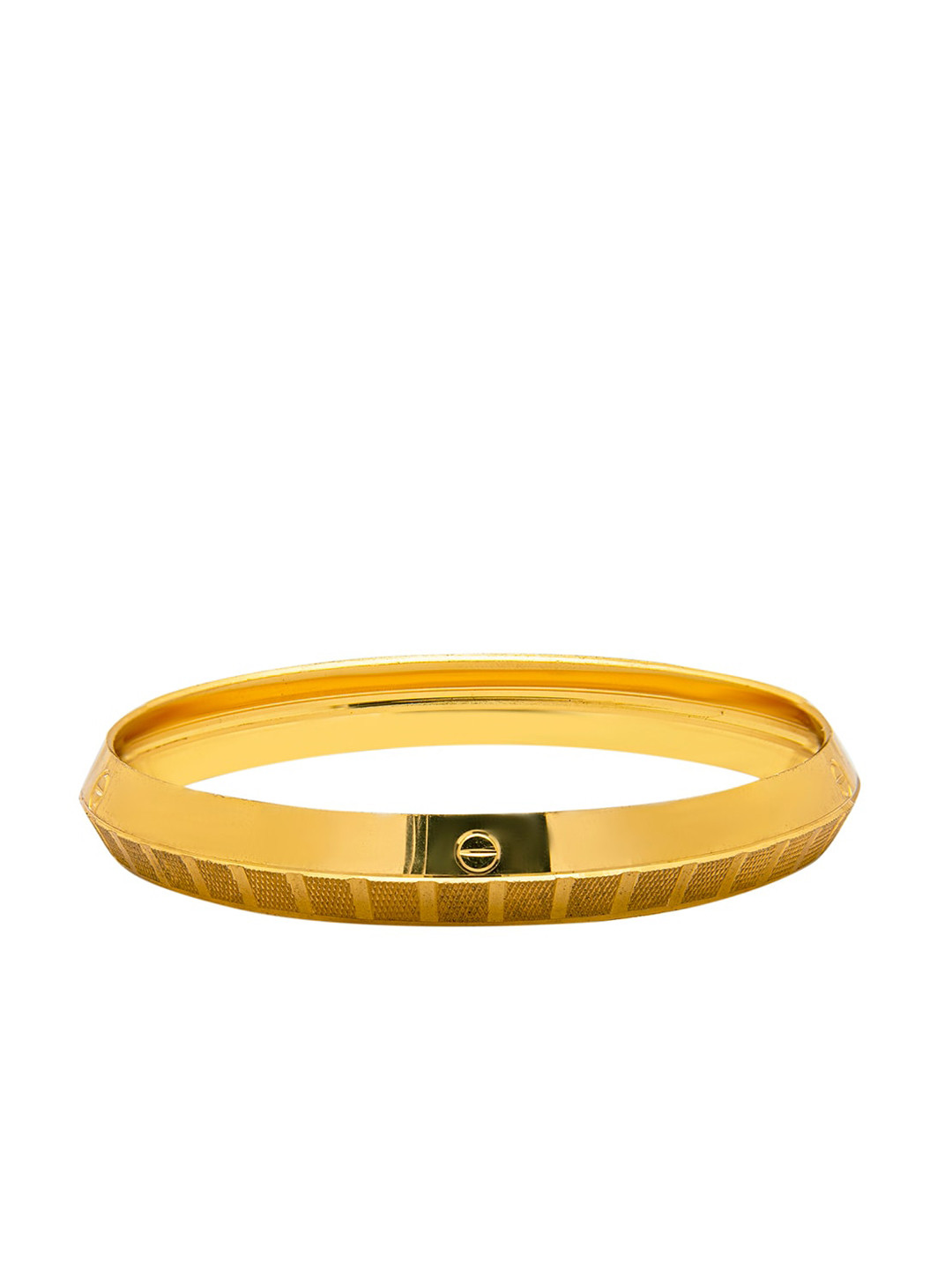 bodha Men Gold Plated Slim Classic Kada- 12 mm