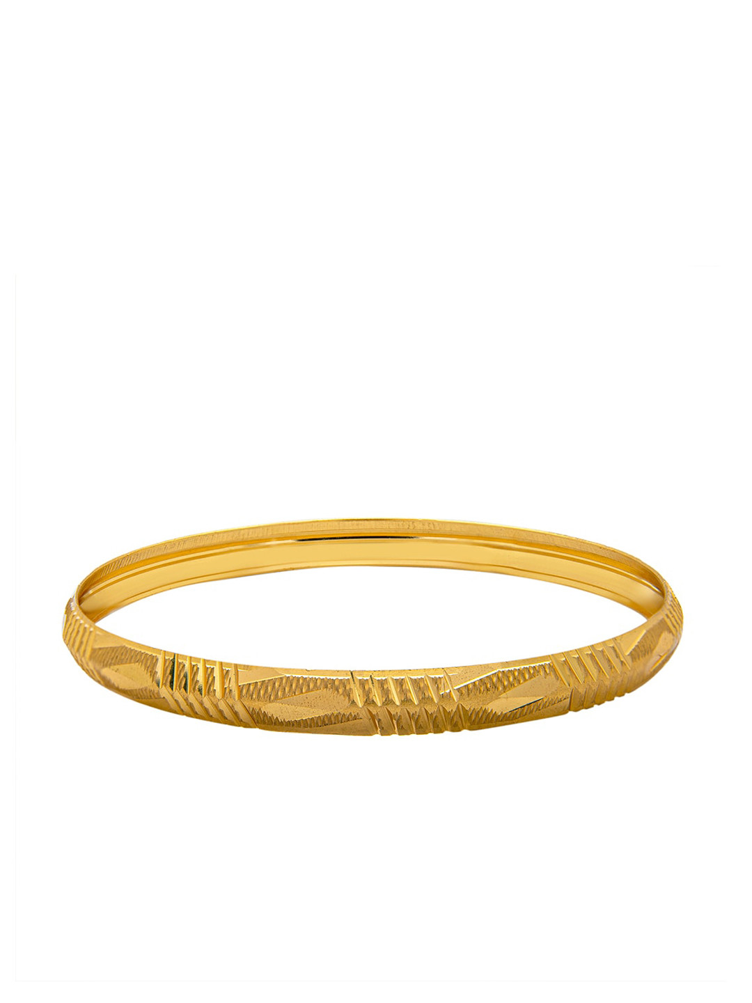 bodha Men Gold Plated Slim Classic Kada-8 mm