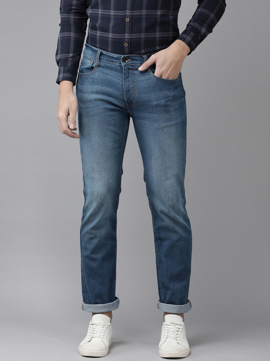 Pepe Jeans Men Blue Holborne Regular Fit Mid Rise Light Fade Stretchable Jeans