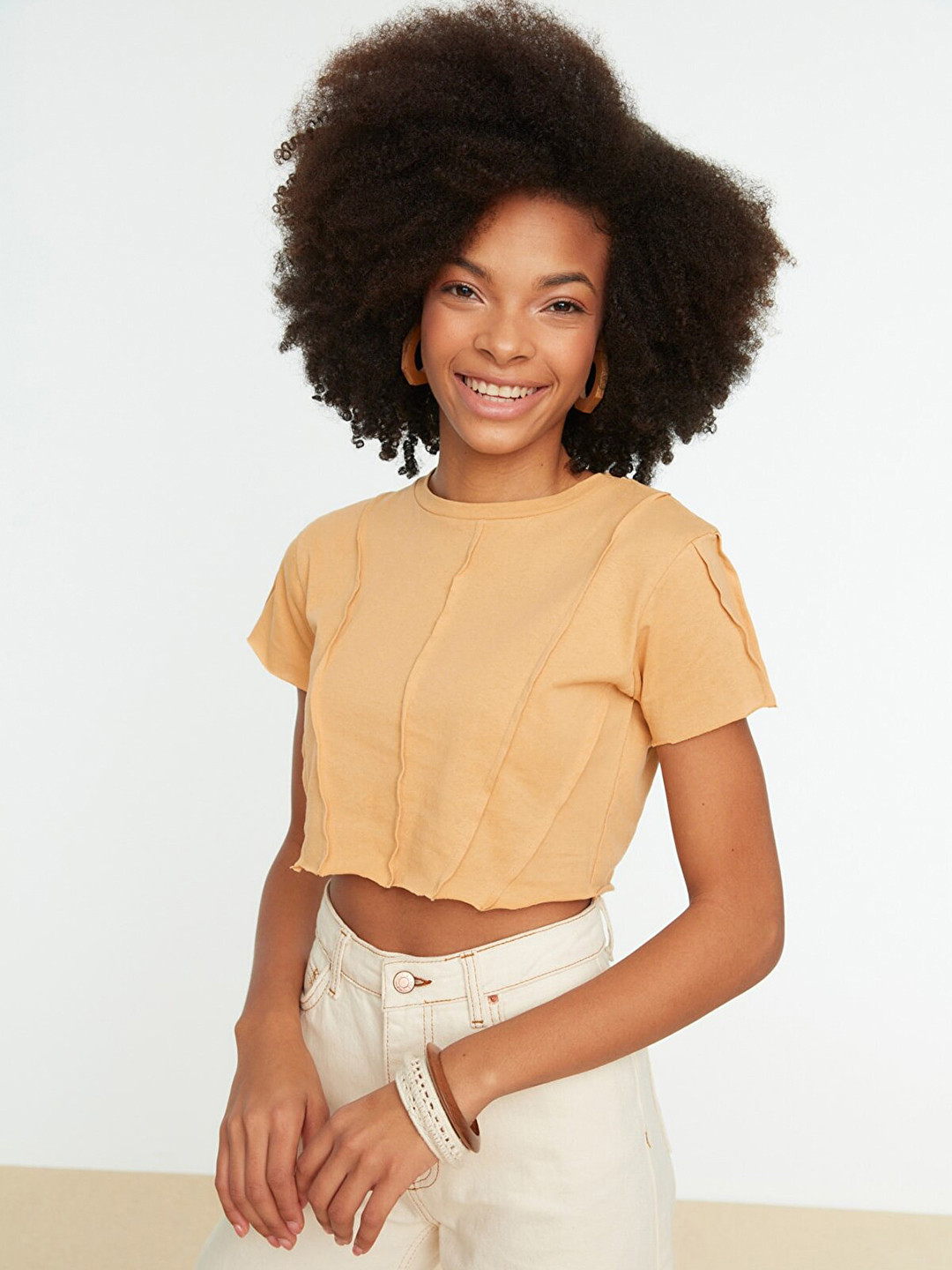 Trendyol Beige Solid Top