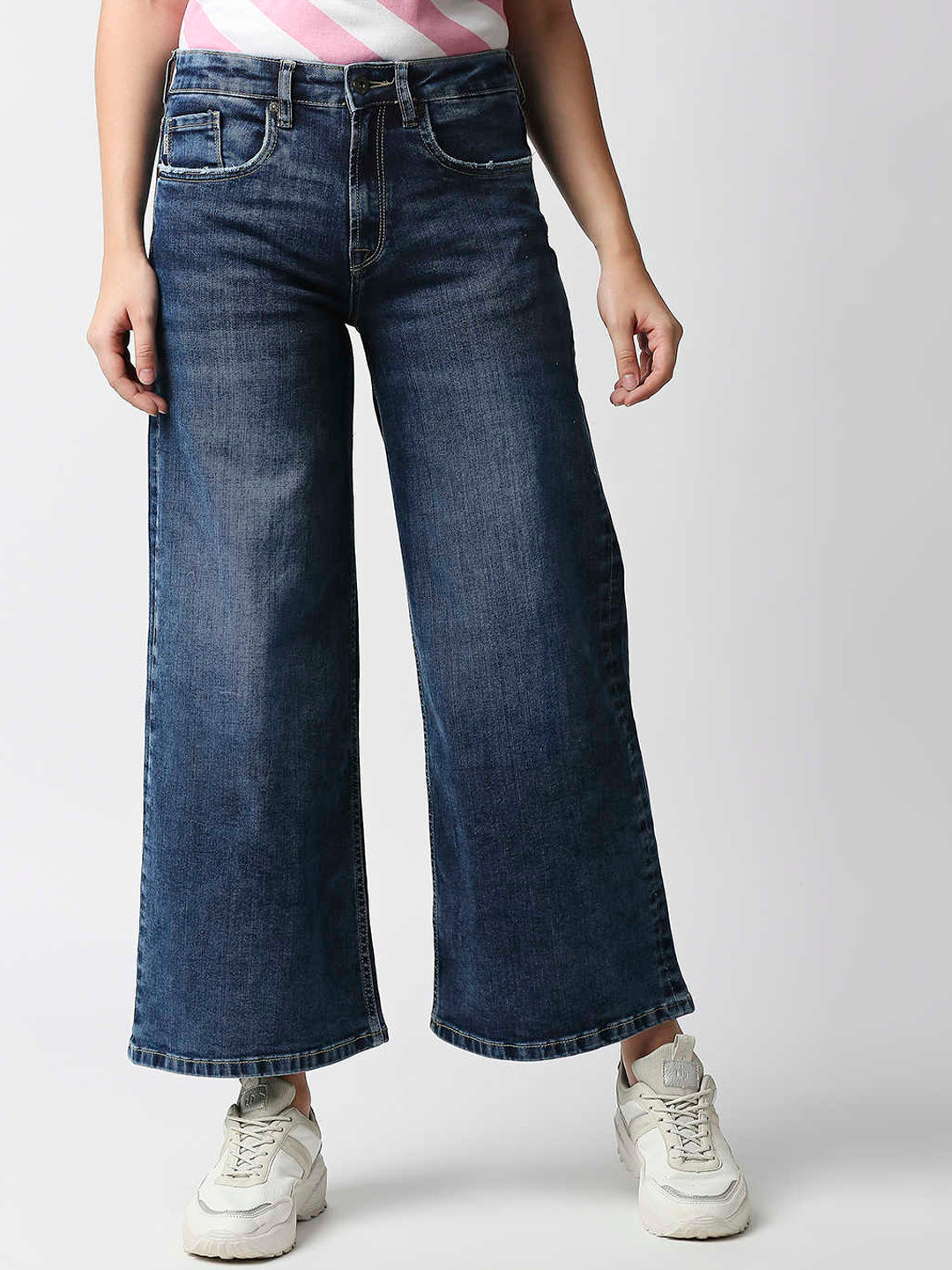 Pepe Jeans Women Blue Jogger High-Rise Light Fade Jeans