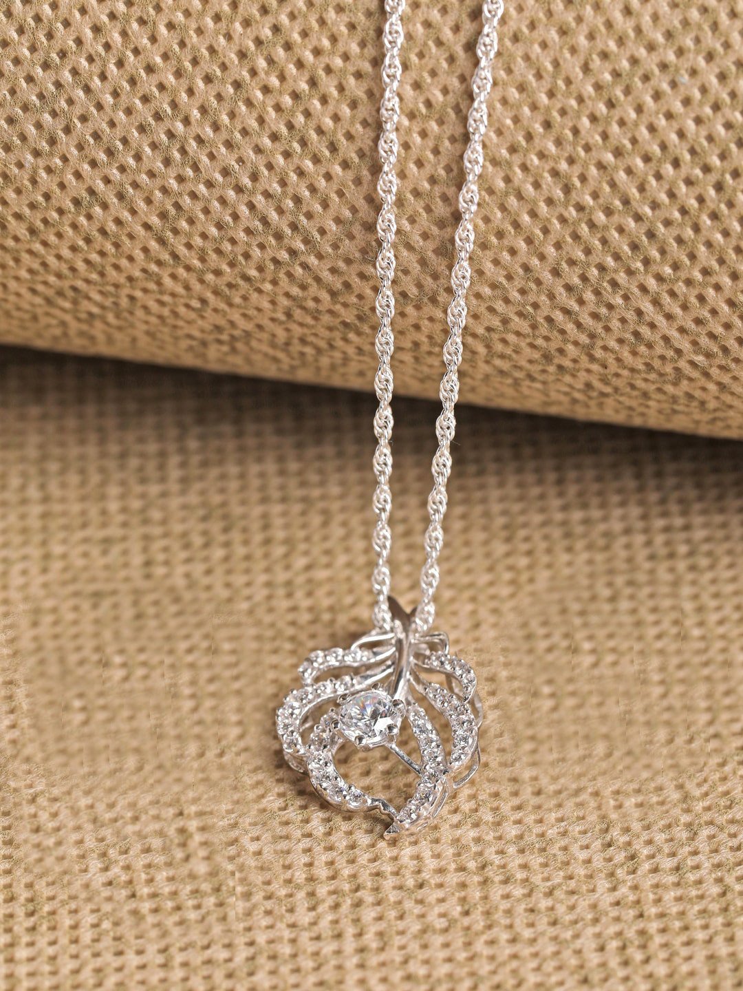 Clara Women Silver Rhodium-Plated Nusa Chain Pendant