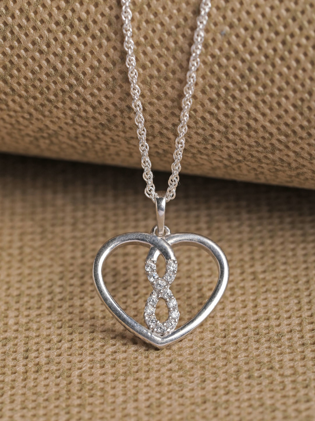 Clara 925 Silver Rhodium-Plated Infinity Chain Pendant