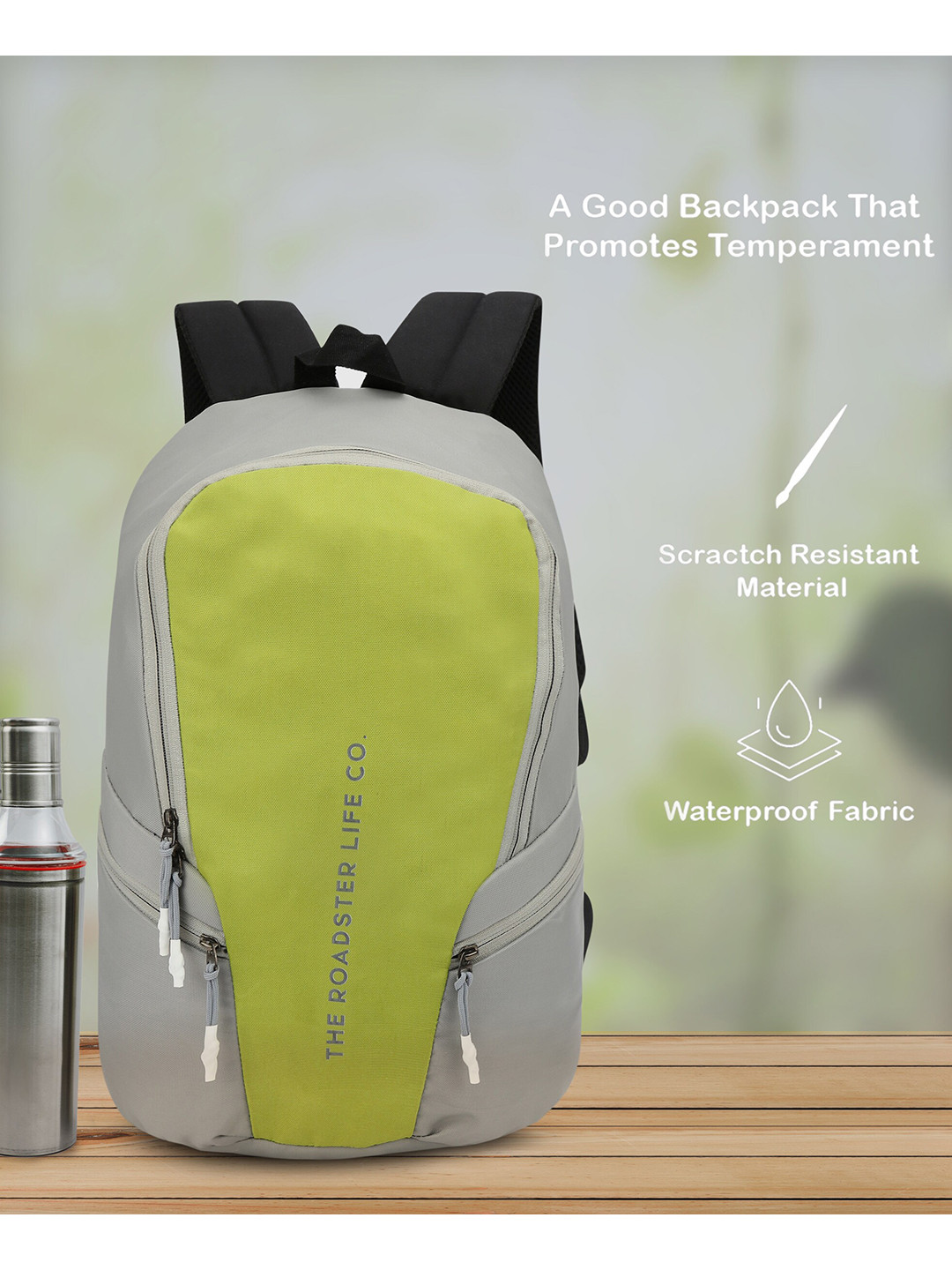 Roadster Unisex Grey Backpacks 20 L