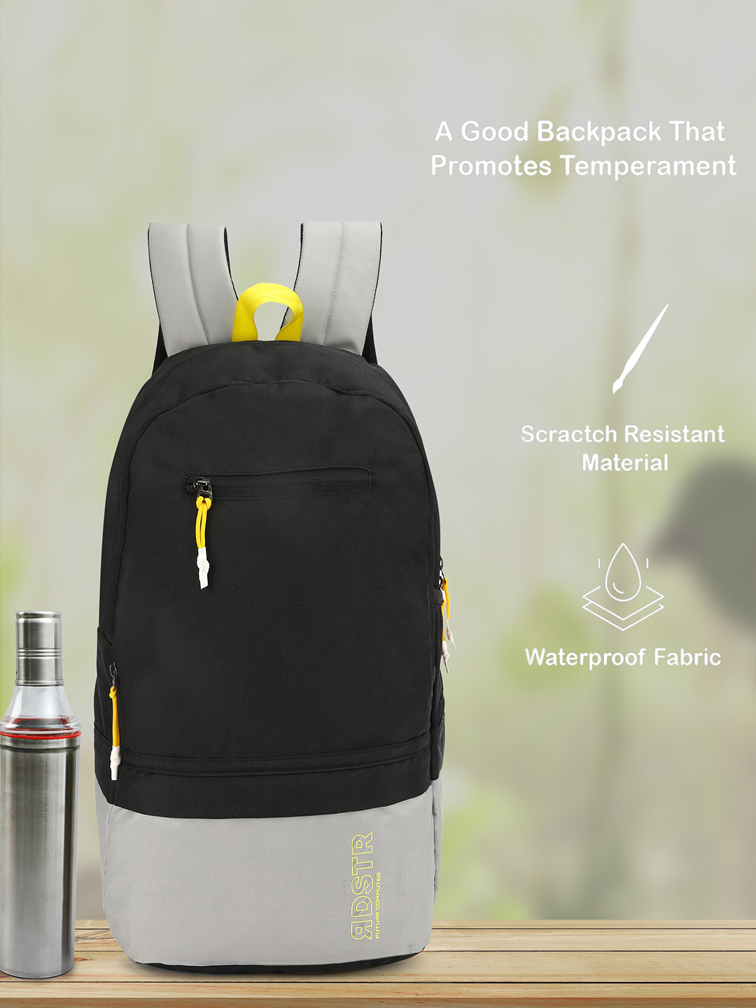 Roadster Unisex Black Backpacks 20 L