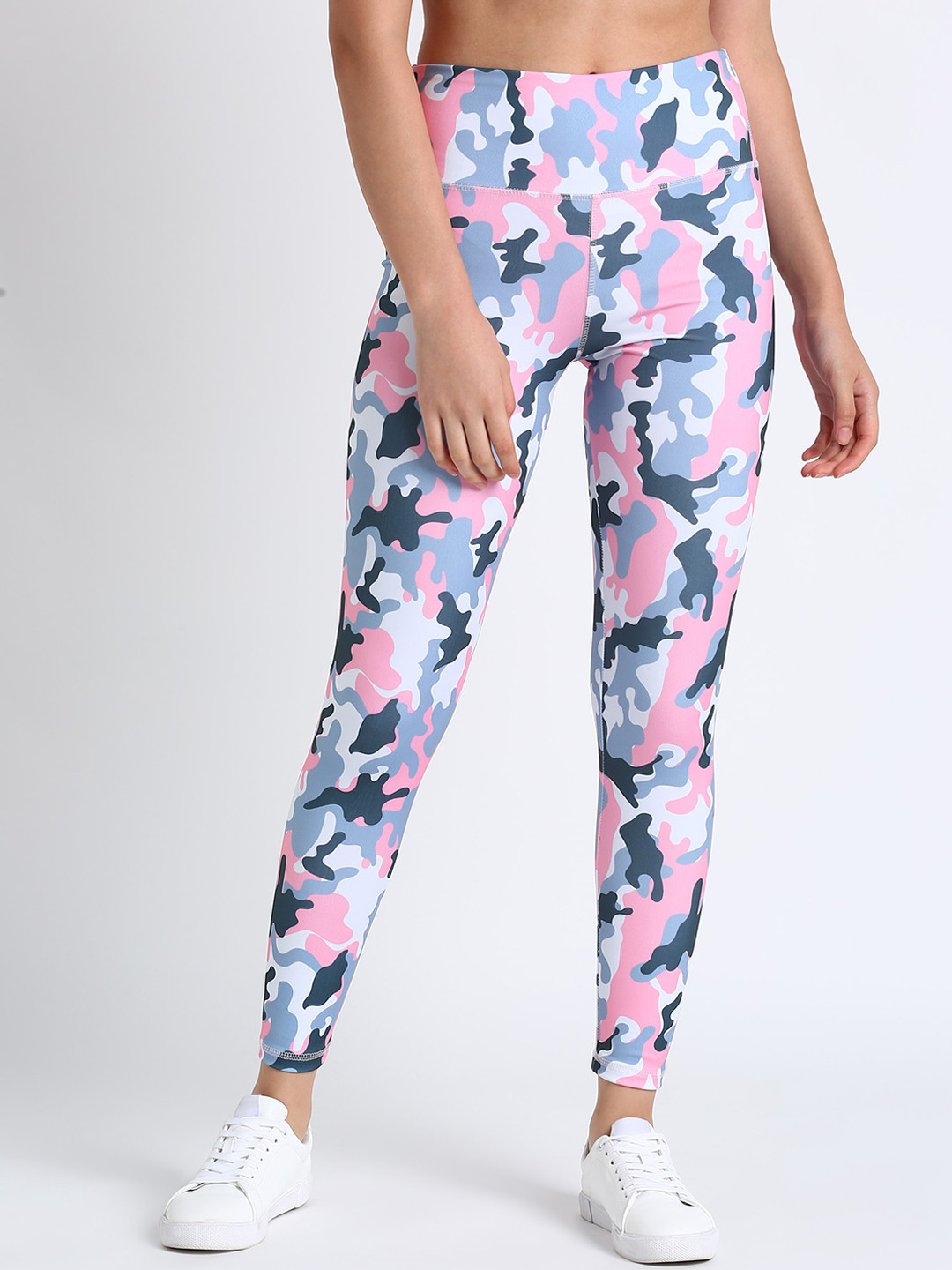 Rock Paper Scissors Women Pink & Blue Camouflage Tights