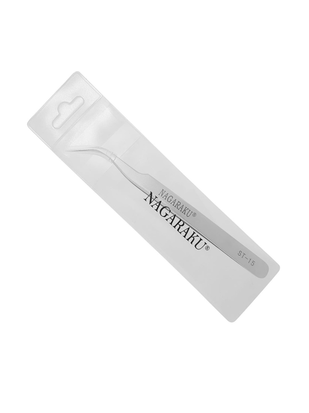 NAGARAKU False Eyelash ST-15 Stainless Steel Non-Magnetic 3D Accurate Tweezers - Silver