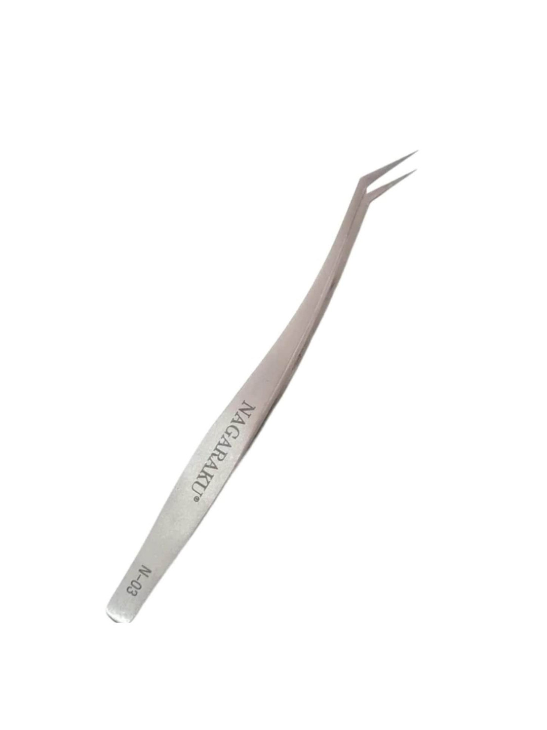 NAGARAKU Silver-Toned Eyelash Extension Stainless Steel Non-Magnetic Tweezer - N03
