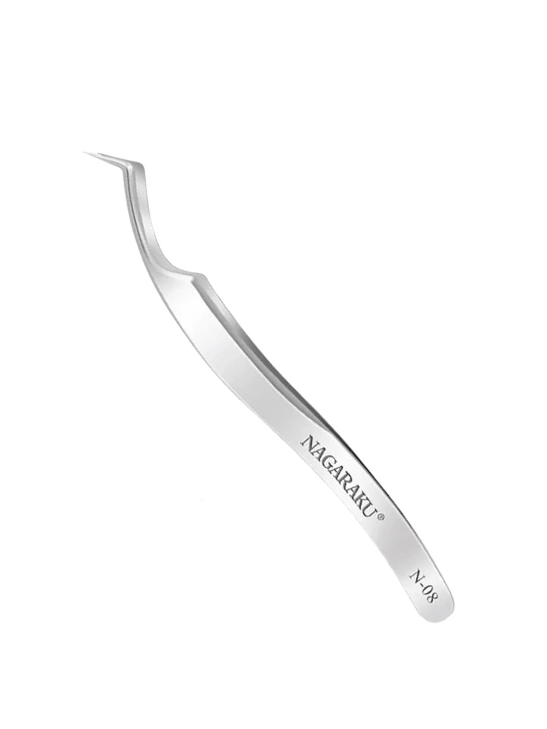 NAGARAKU Silver-Toned Eyelash Extension Stainless Steel Non-Magnetic Tweezer-N08