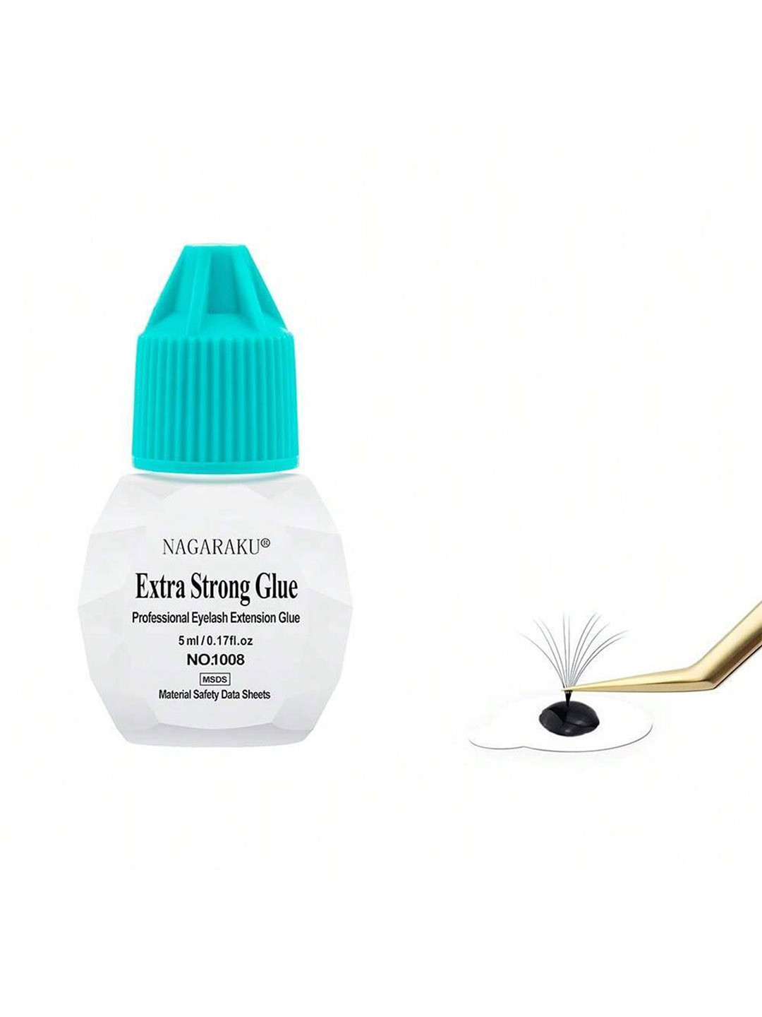 NAGARAKU Low Smell Extra Strong Eyelash Extension Glue 5ml - Black 1-2S