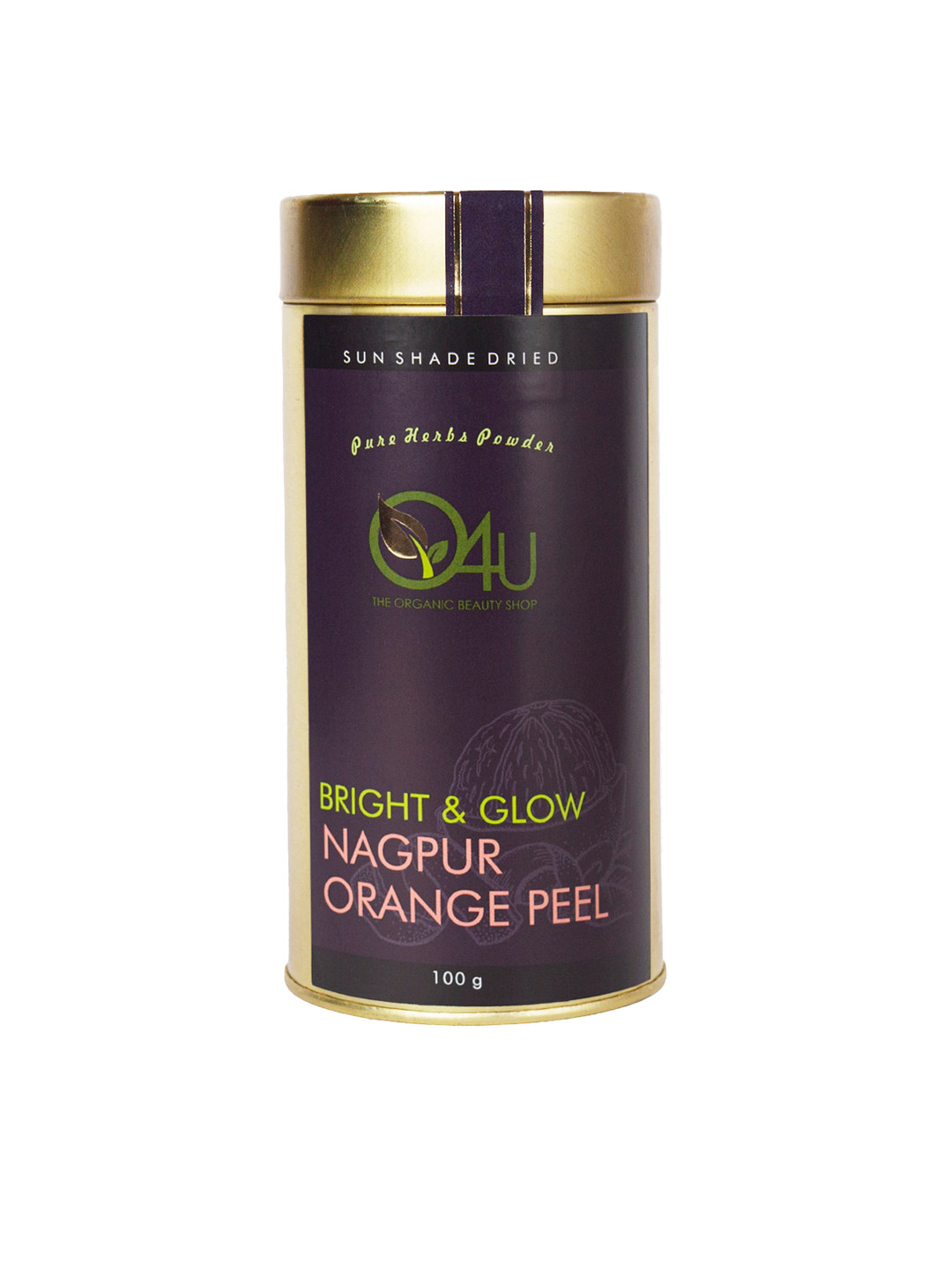 O4U Sun Shade Dried Bright & Glow Nagpur Orange Peel Powder for Oil Control - 100 g