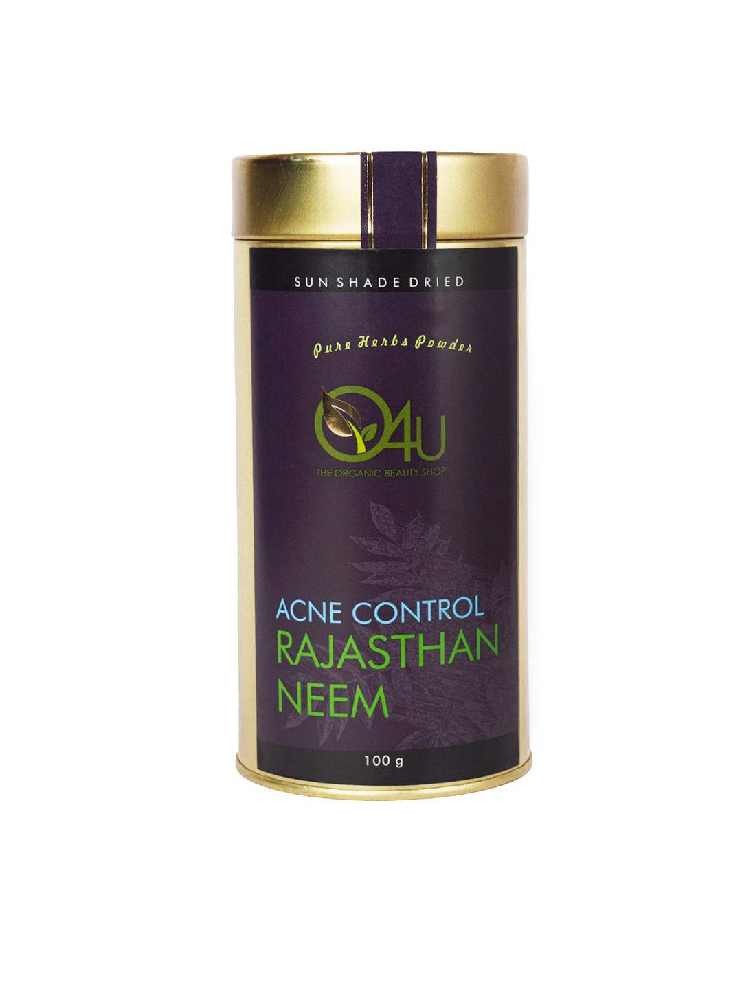 O4U Sun Shade Dried Acne Control Rajasthan Neem Powder for Oil Balance - 100 g