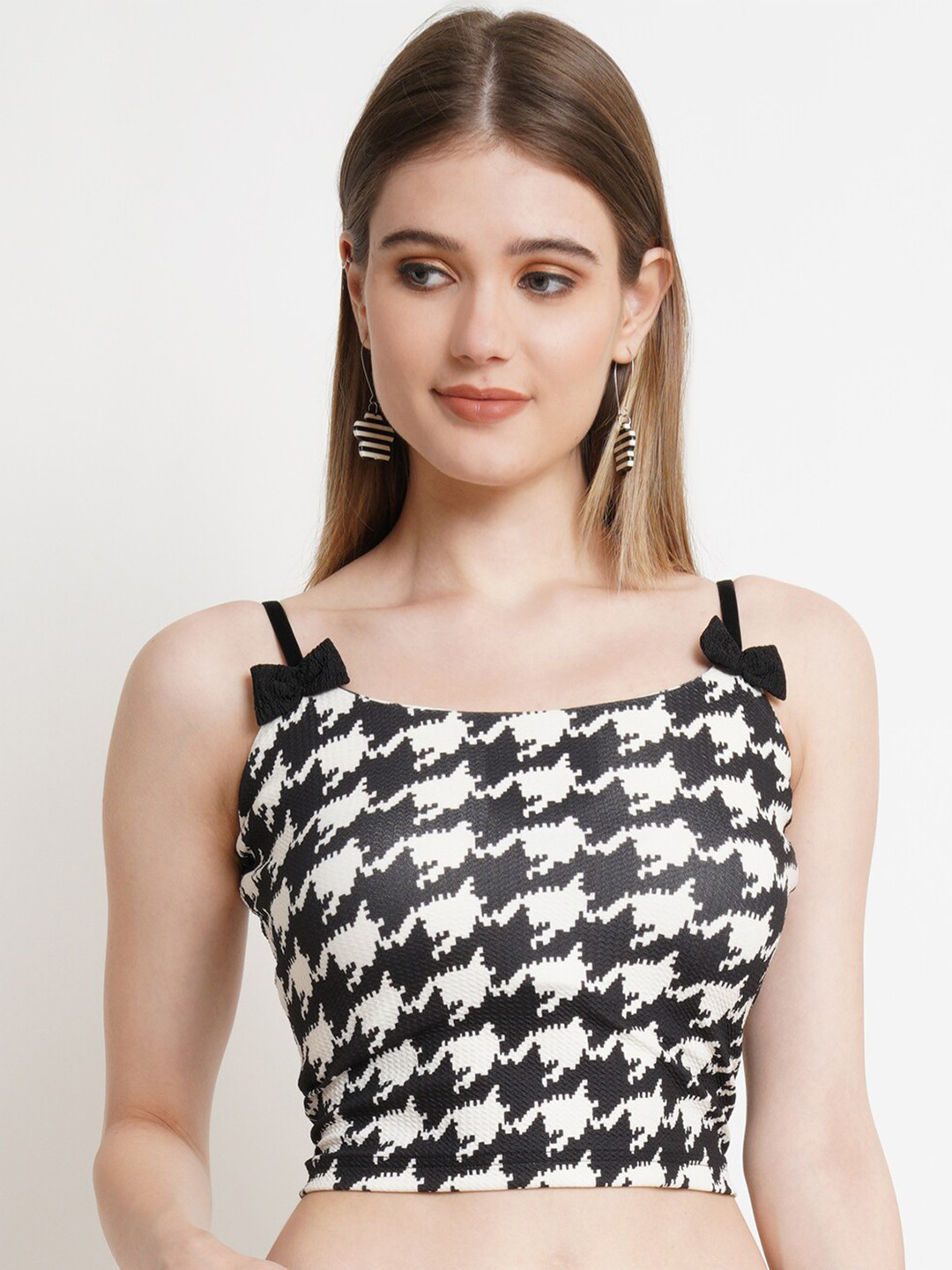 Popwings Multicoloured & snow white Floral Print Crop Top