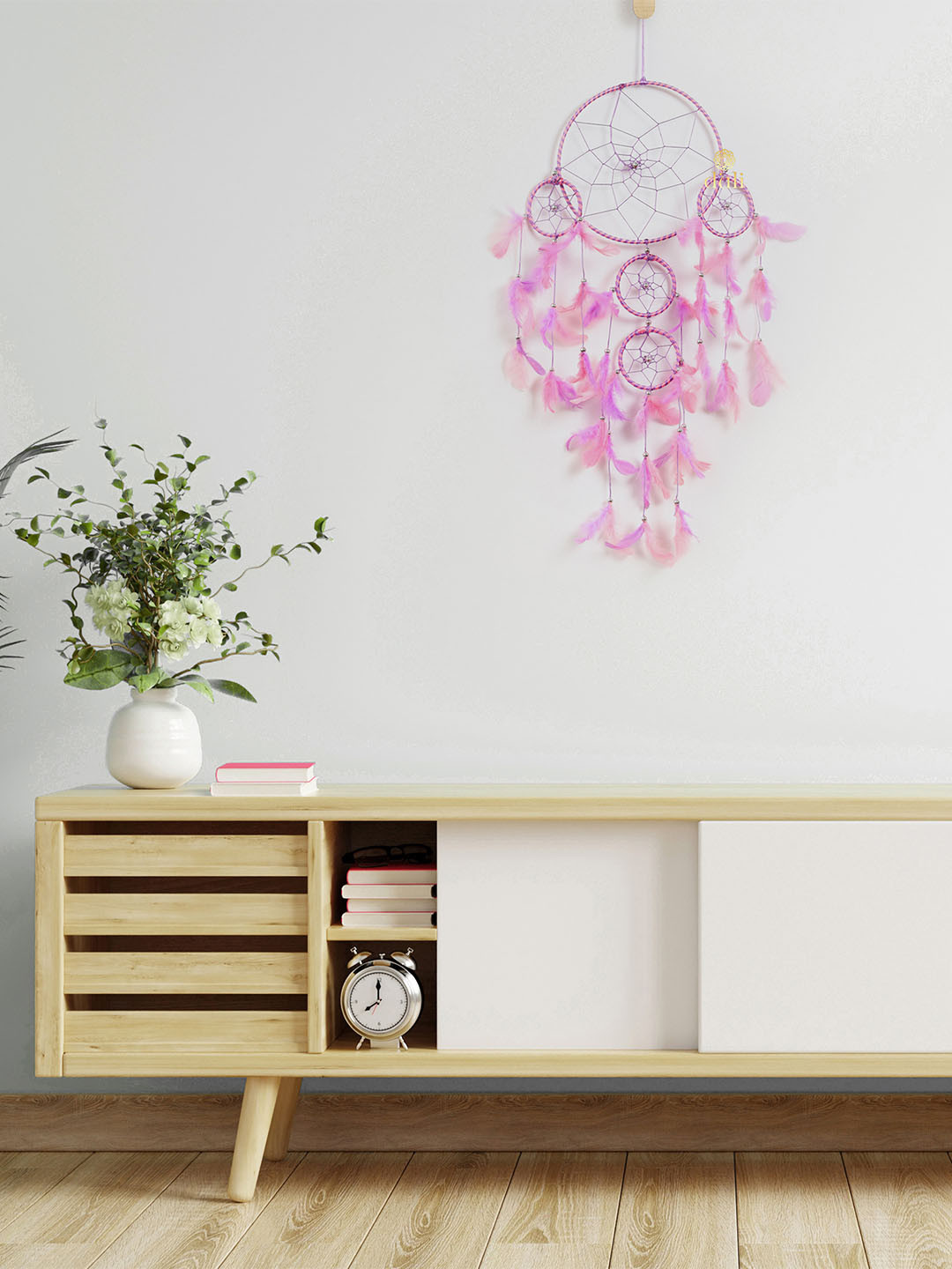 DULI Purple and Pink 5 Ring Handmade Dream Catcher