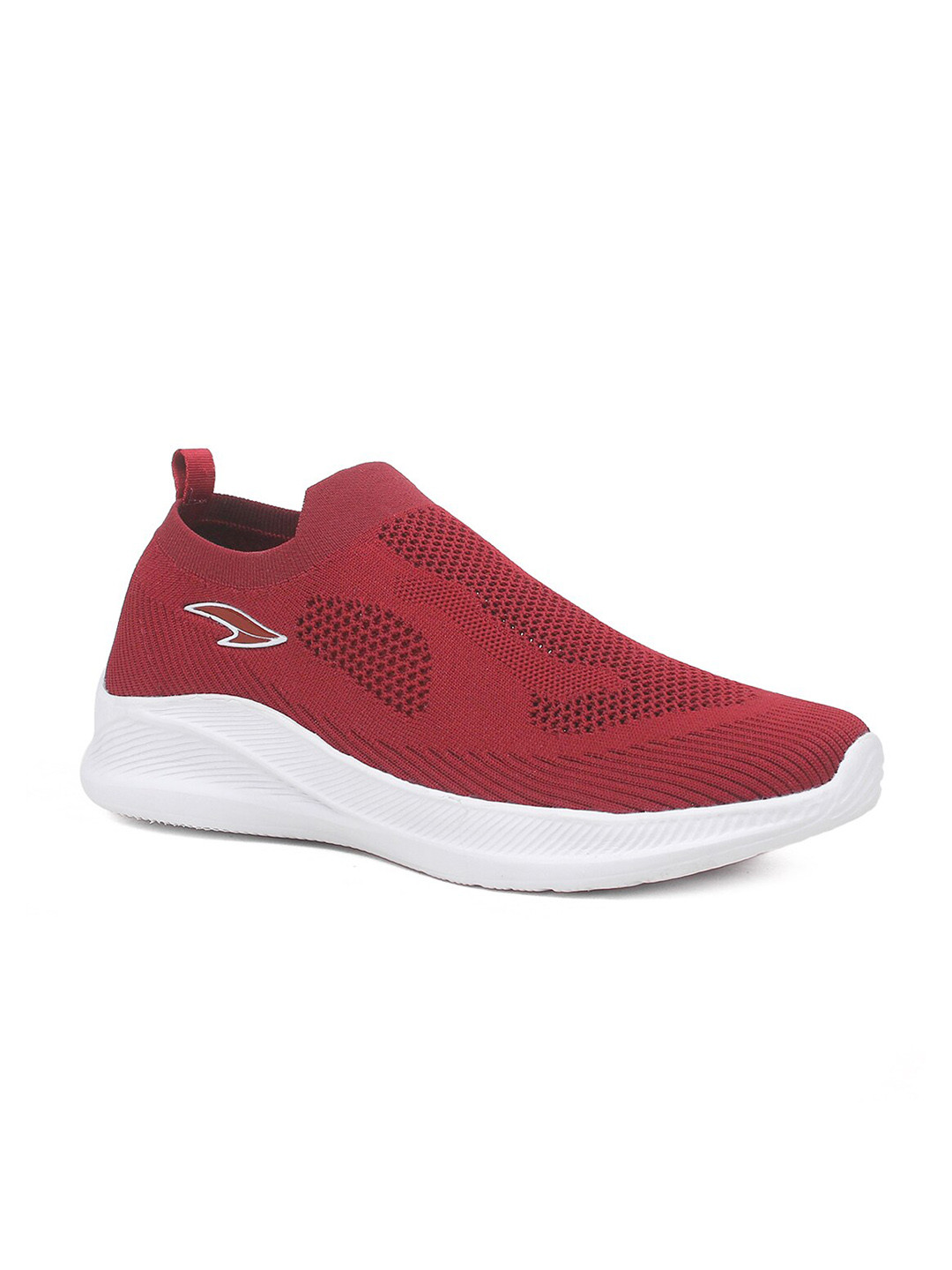 ASIAN Men Maroon Woven Design Slip-On Sneakers