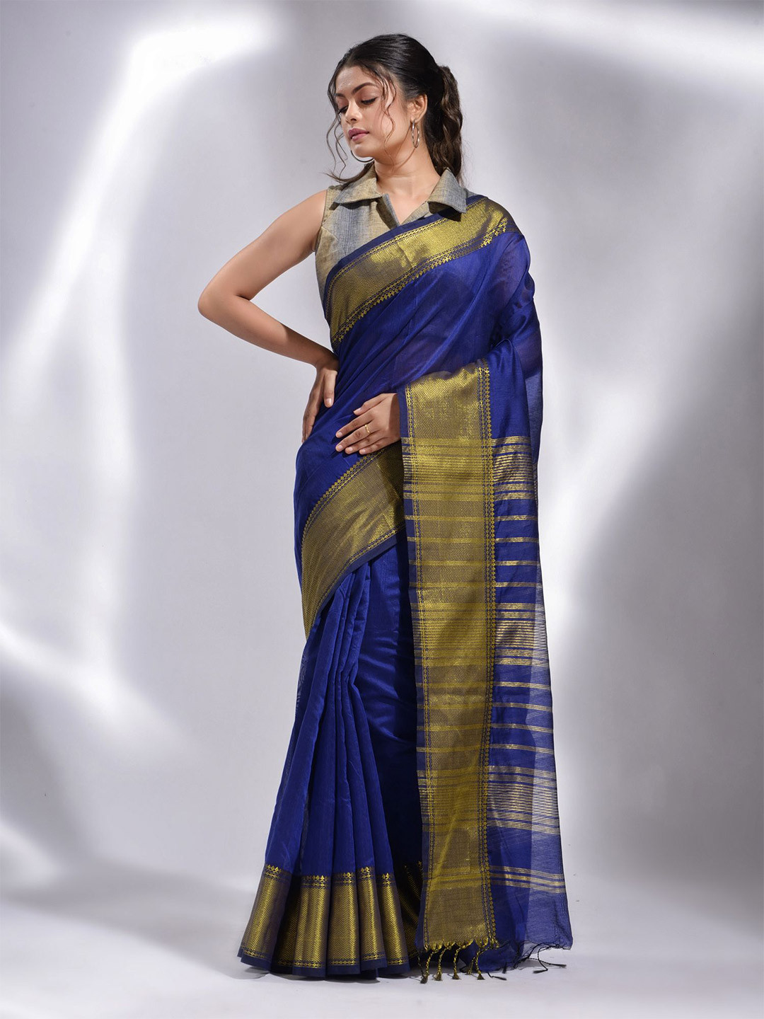 Charukriti Blue Woven Design Saree