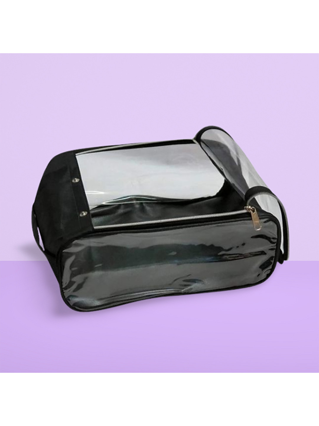 atorakushon Set of 6 Black & Transparent Solid Shoe Organizers