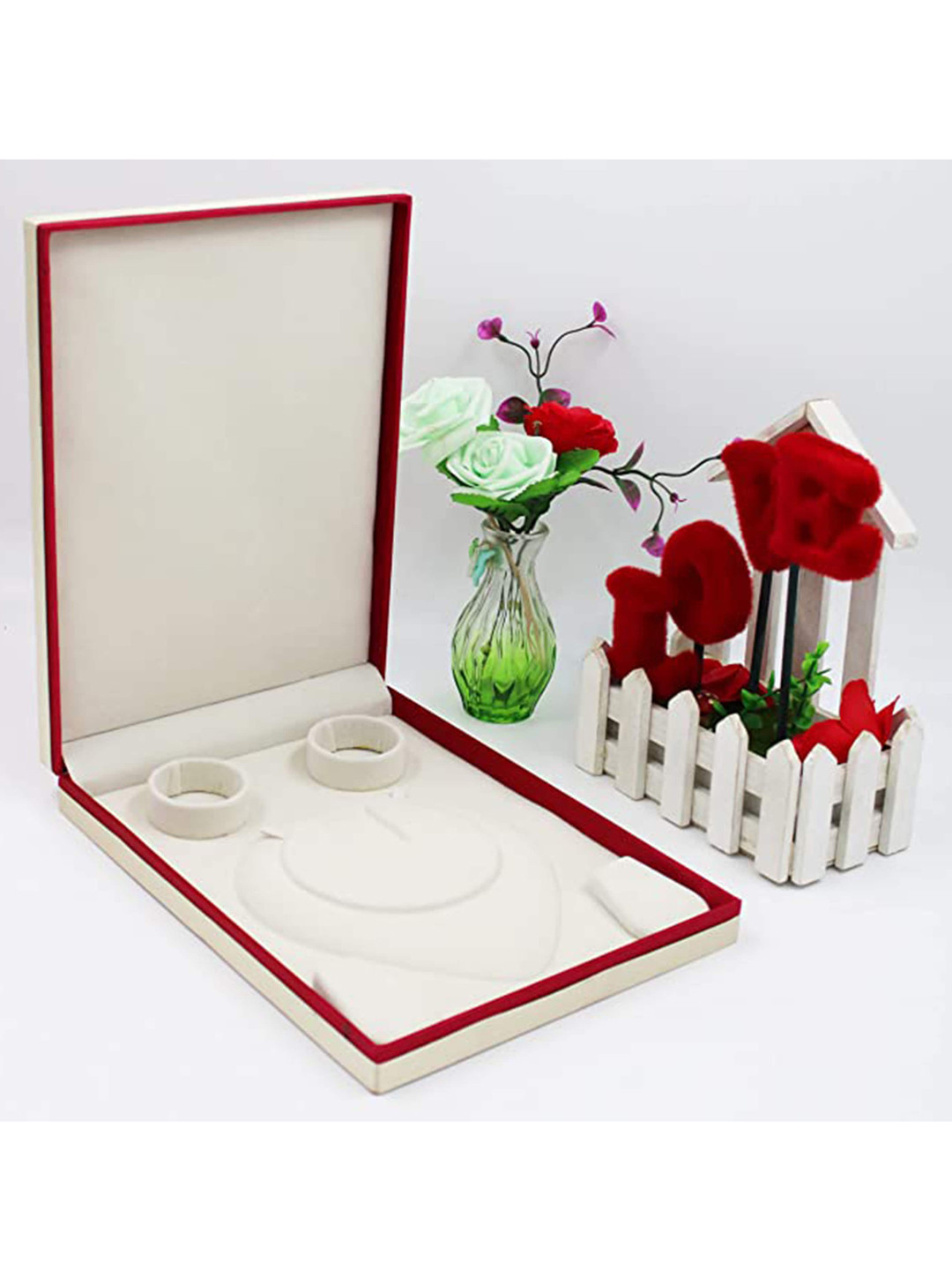 atorakushon Maroon & Cream Colored Solid Jewellery Organizer