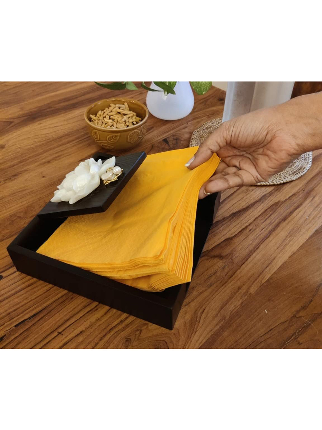 COCKTAIL Brown Wooden MDF Flat Napkin Holder