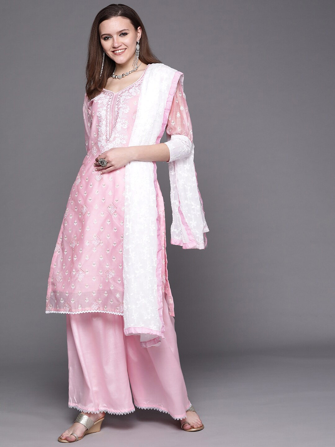 Buy Chhabra 555 Women Pink Dress Material - Dress Material for