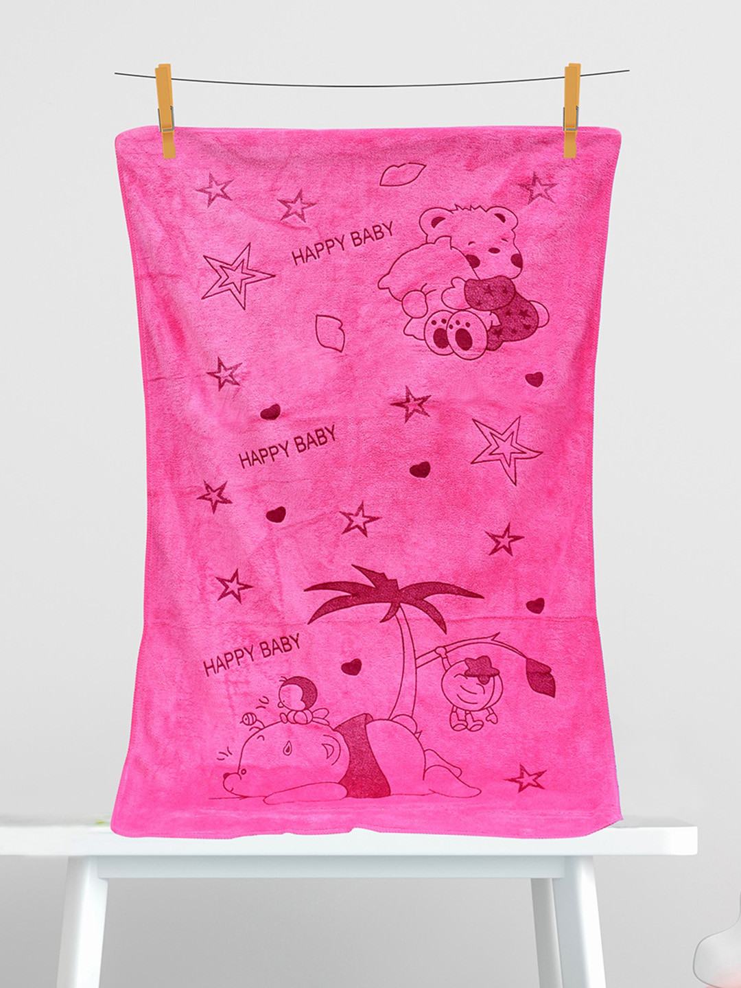 The Little Lookers Super Soft Microfiber 354GSM Kids Regular Bath Towel-18x33In