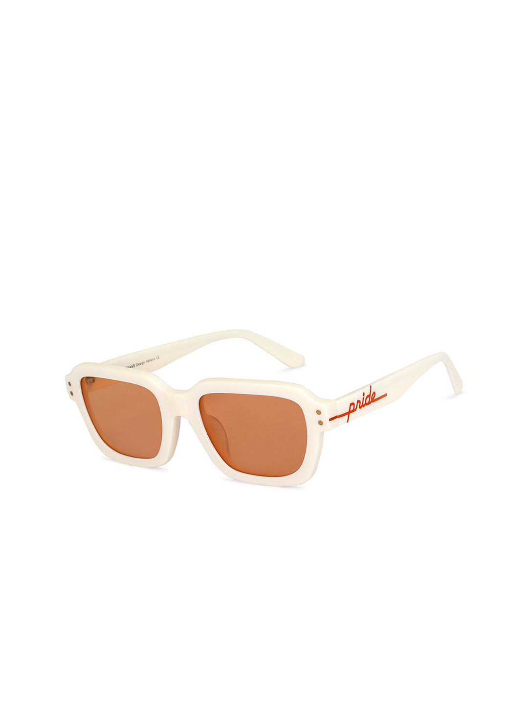 Vincent Chase by Lenskart Unisex Pink Lens & White Square Sunglasses with Polarised Lens