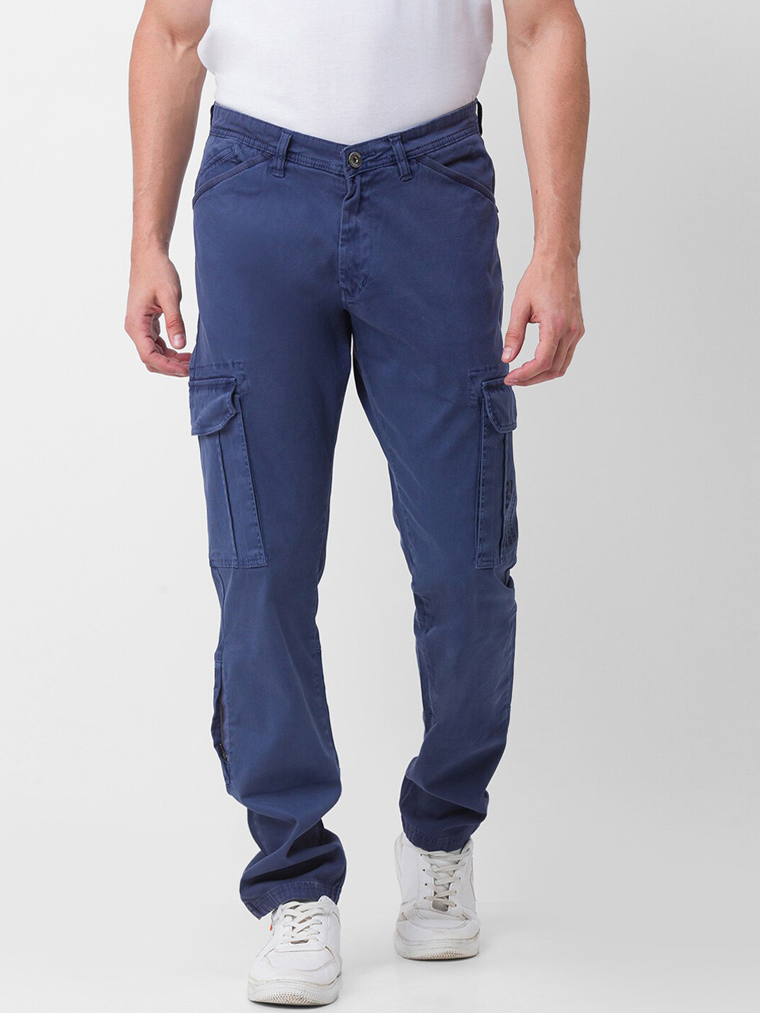 SPYKAR Men Grey Slim Fit Chinos Trousers