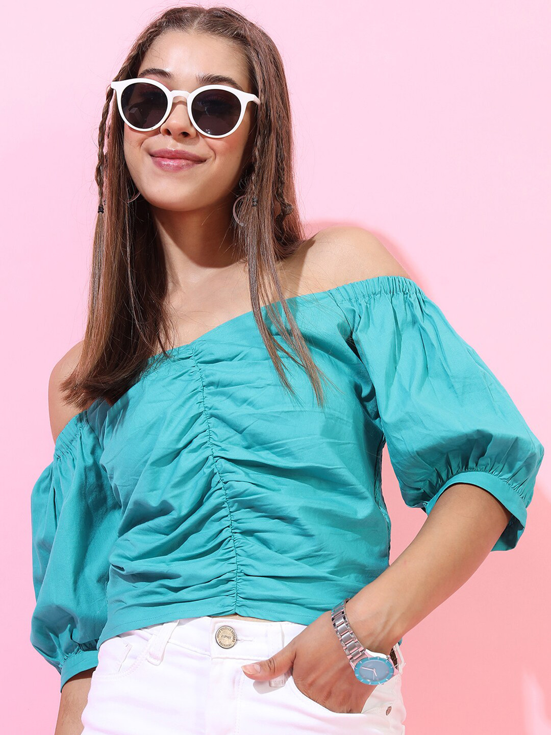 Tokyo Talkies Tranquil Teal Solid Top