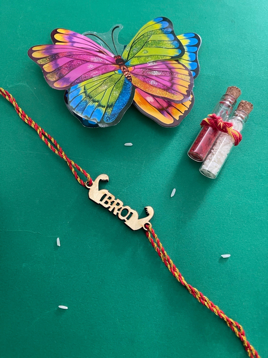 Digital Dress Room Men Red & Golden Rakhi